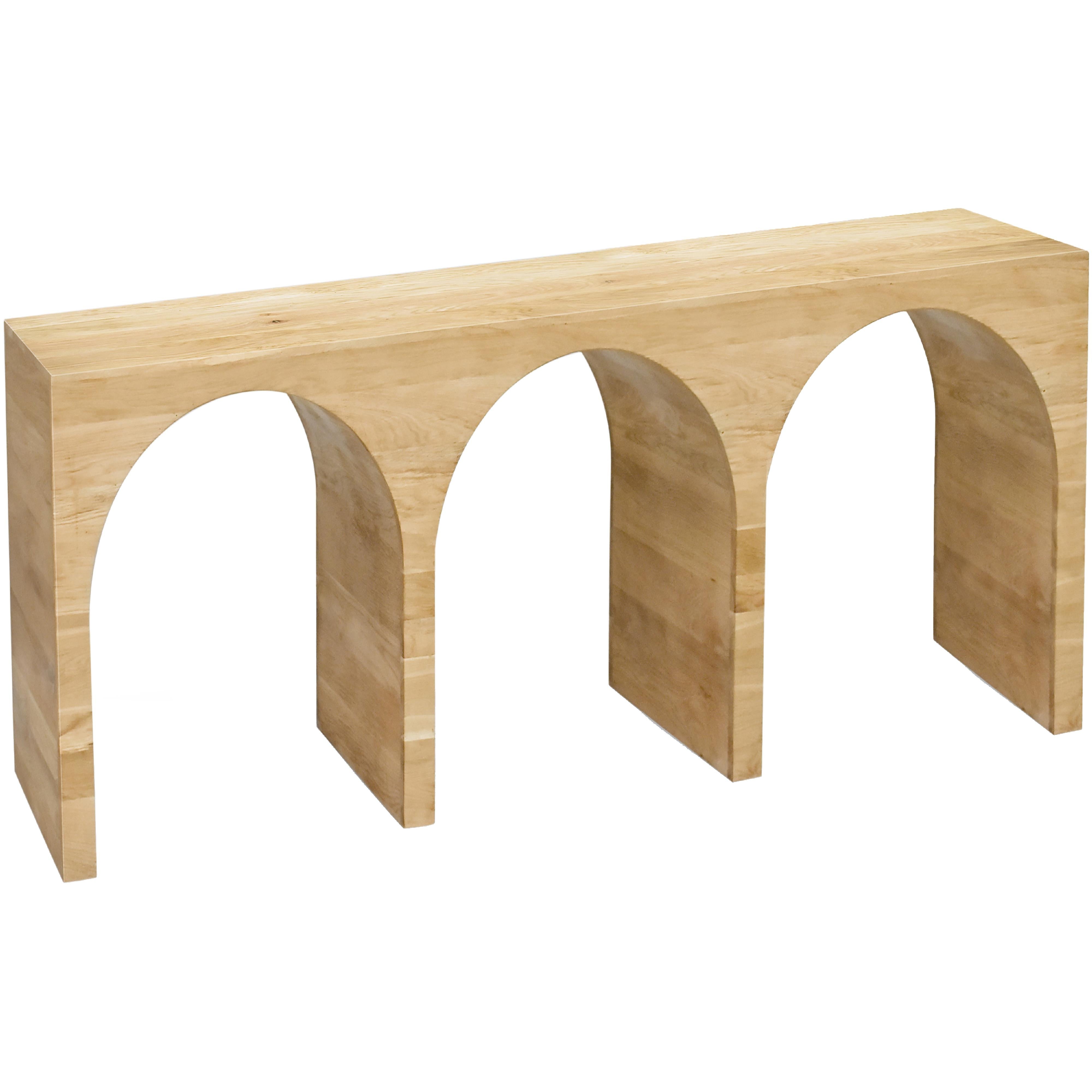 Meridian June White Oak Console Table