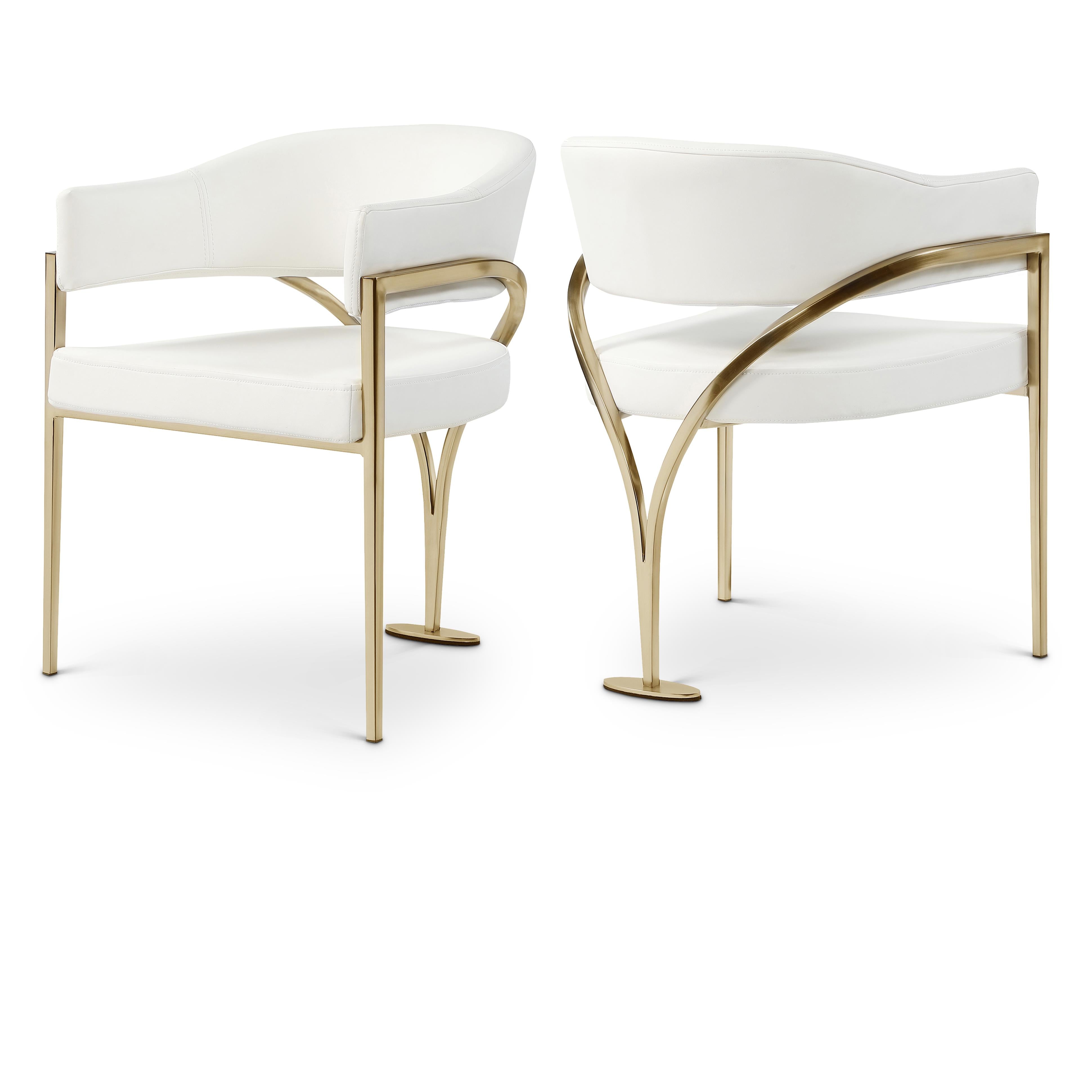 Meridian Madelyn Cream Vegan Leather Dining Chair