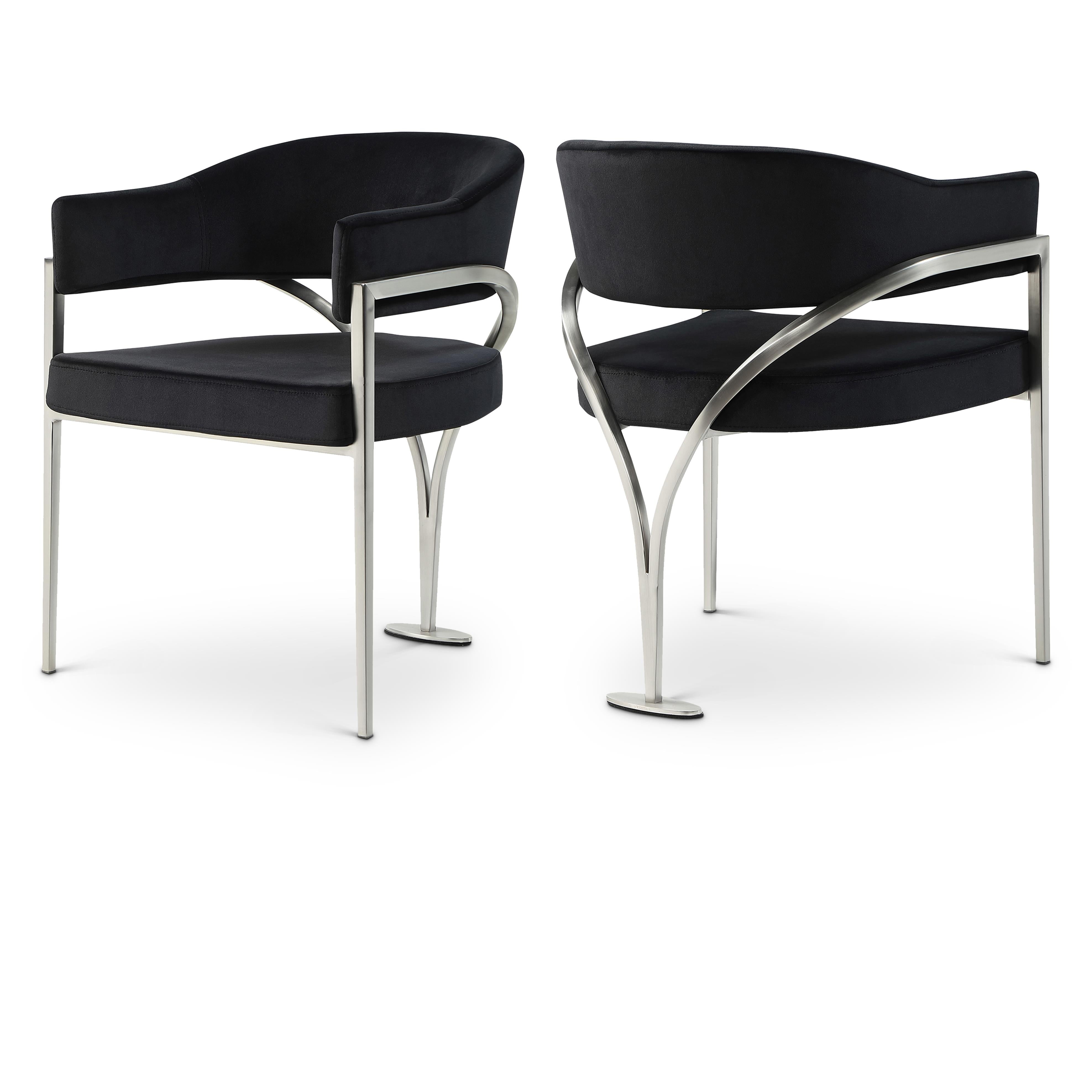 Meridian Madelyn Black Velvet Dining Chair
