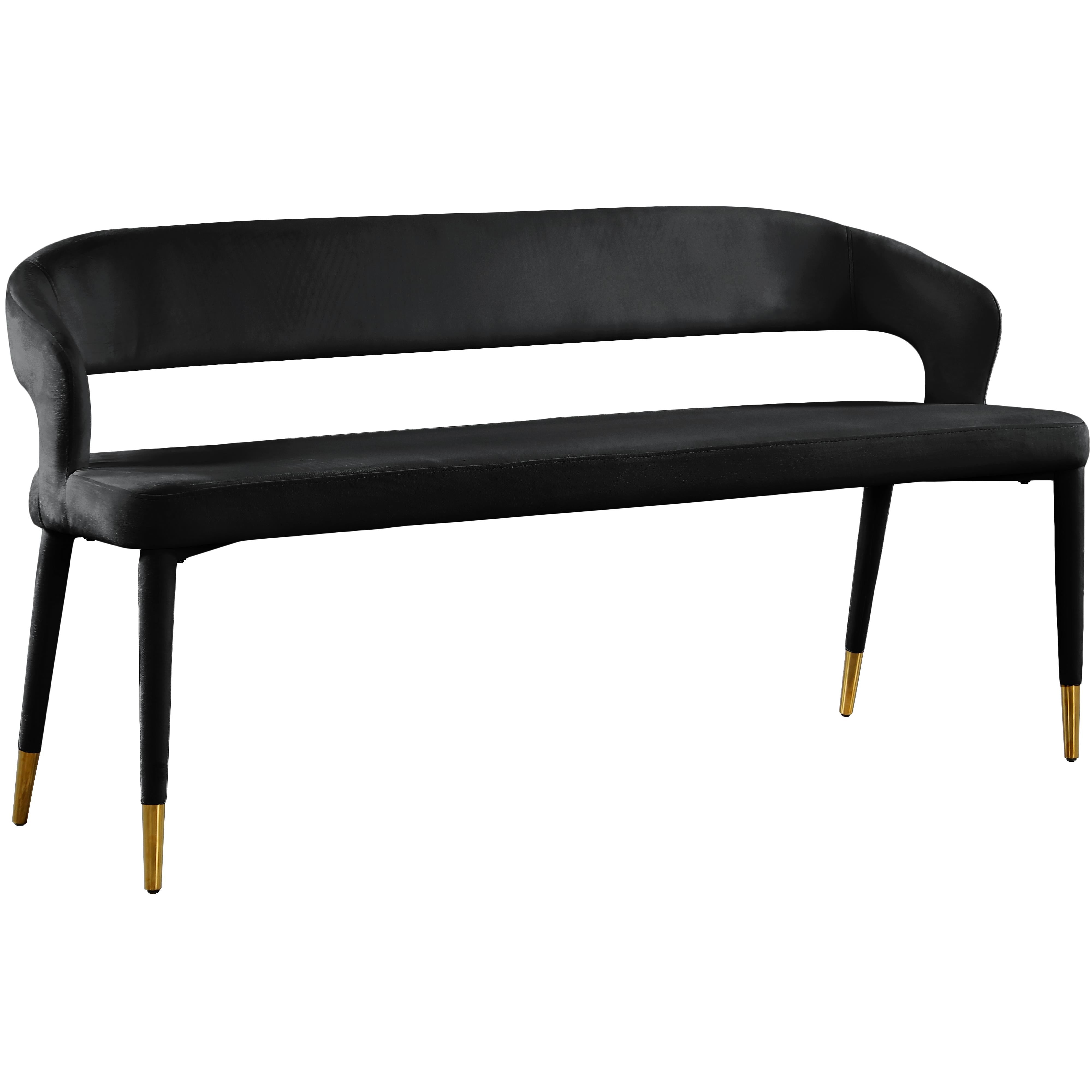 Meridian Destiny Black Velvet Bench