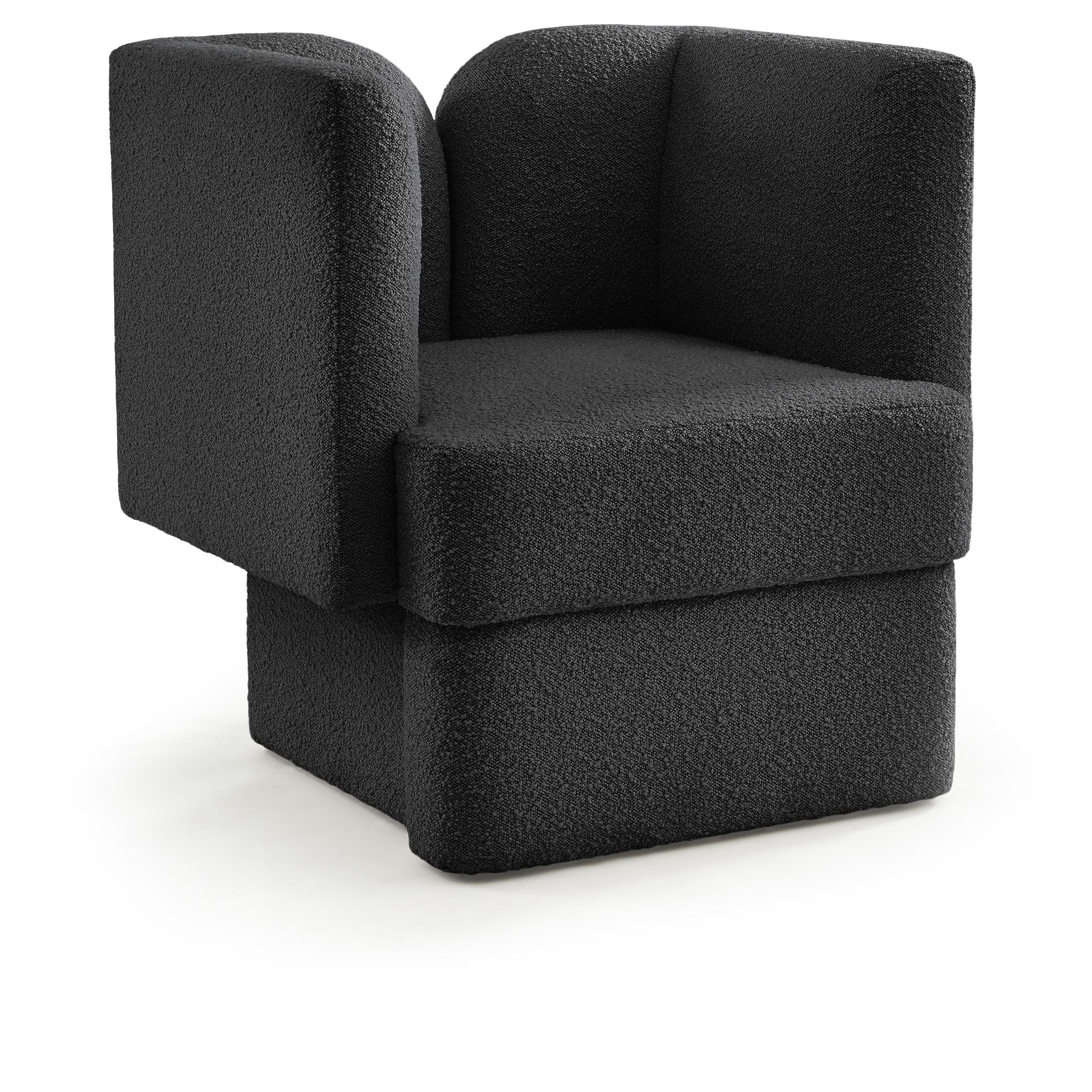 Meridian Marcel Black Boucle Fabric Chair