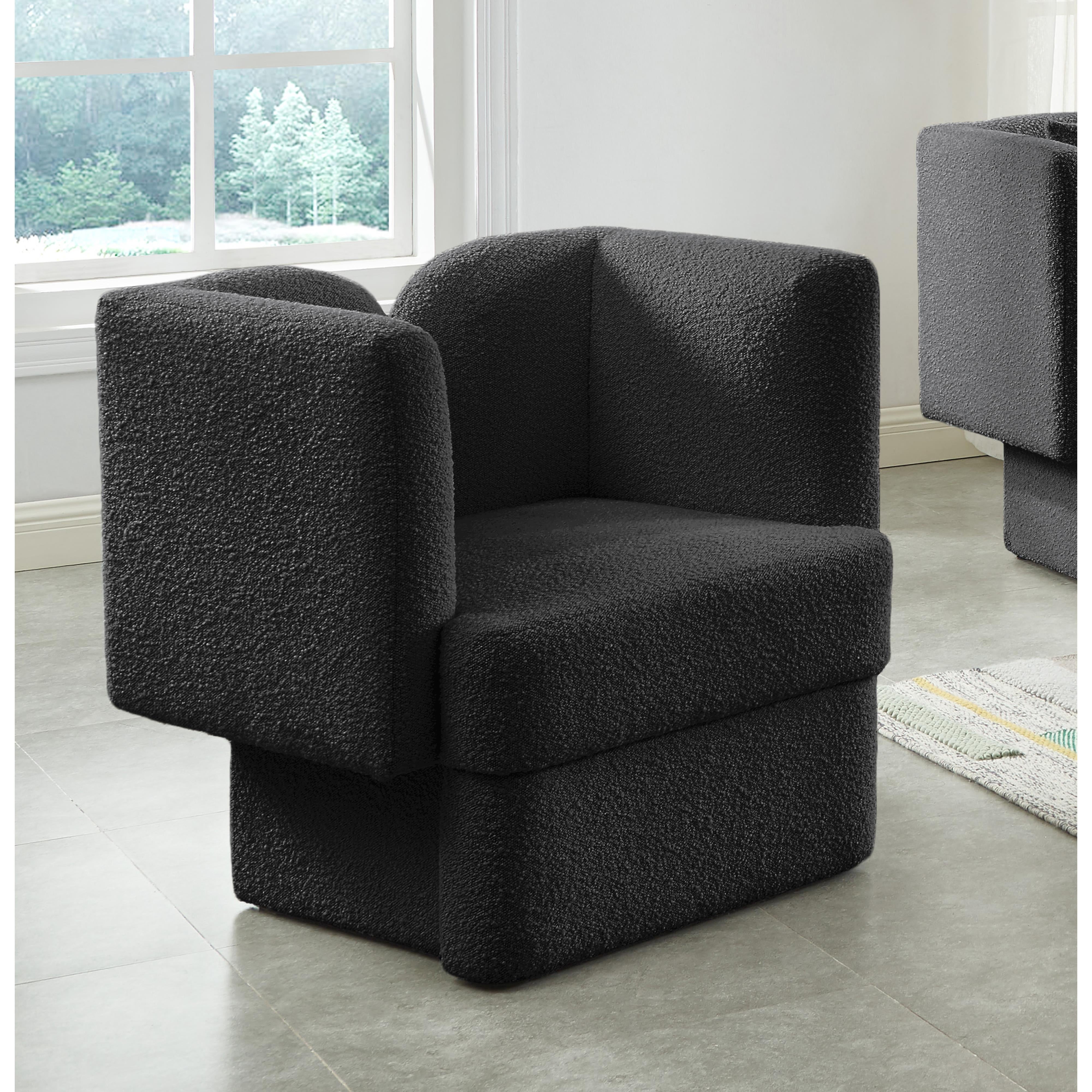 Meridian Marcel Black Boucle Fabric Chair