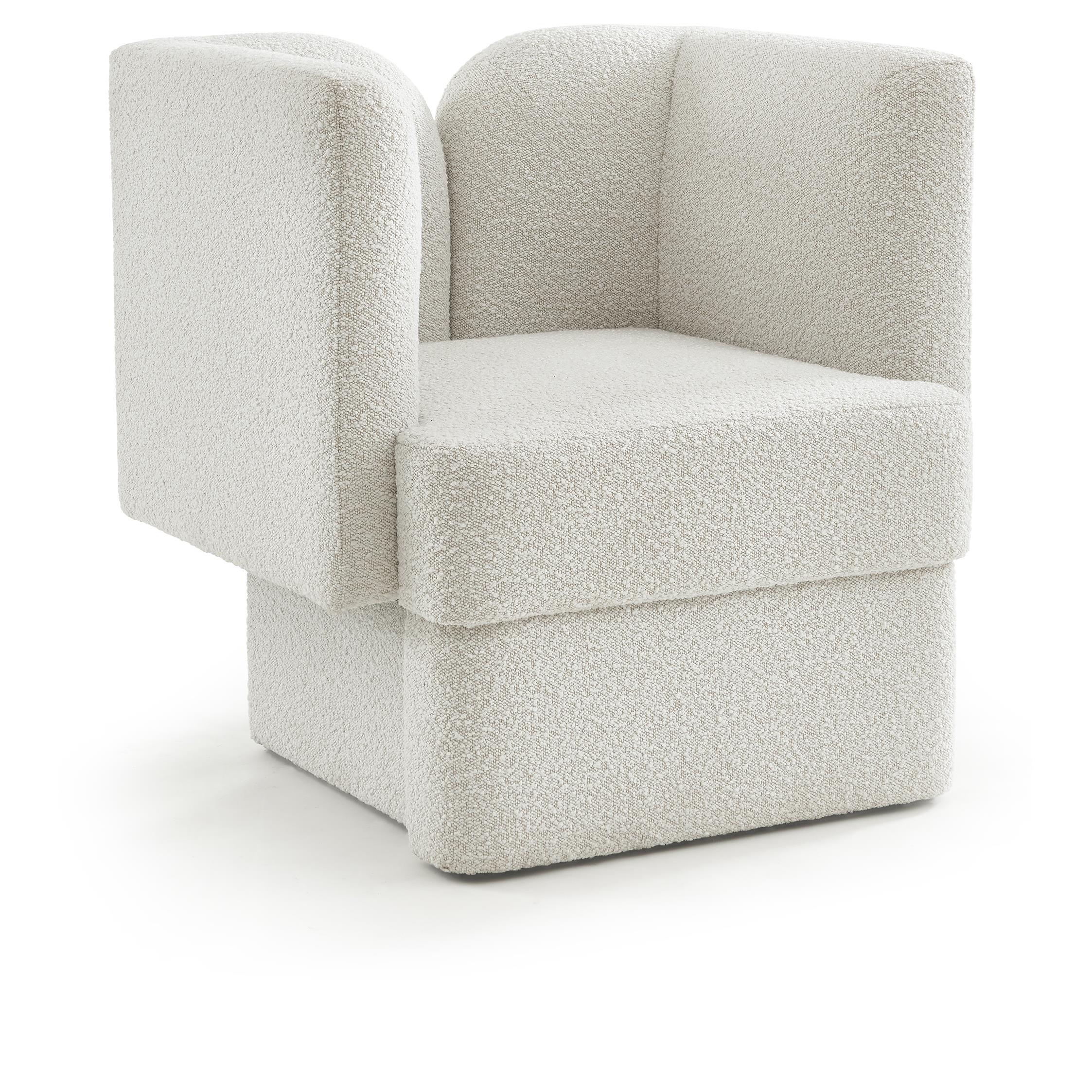 Meridian Marcel Cream Boucle Fabric Chair