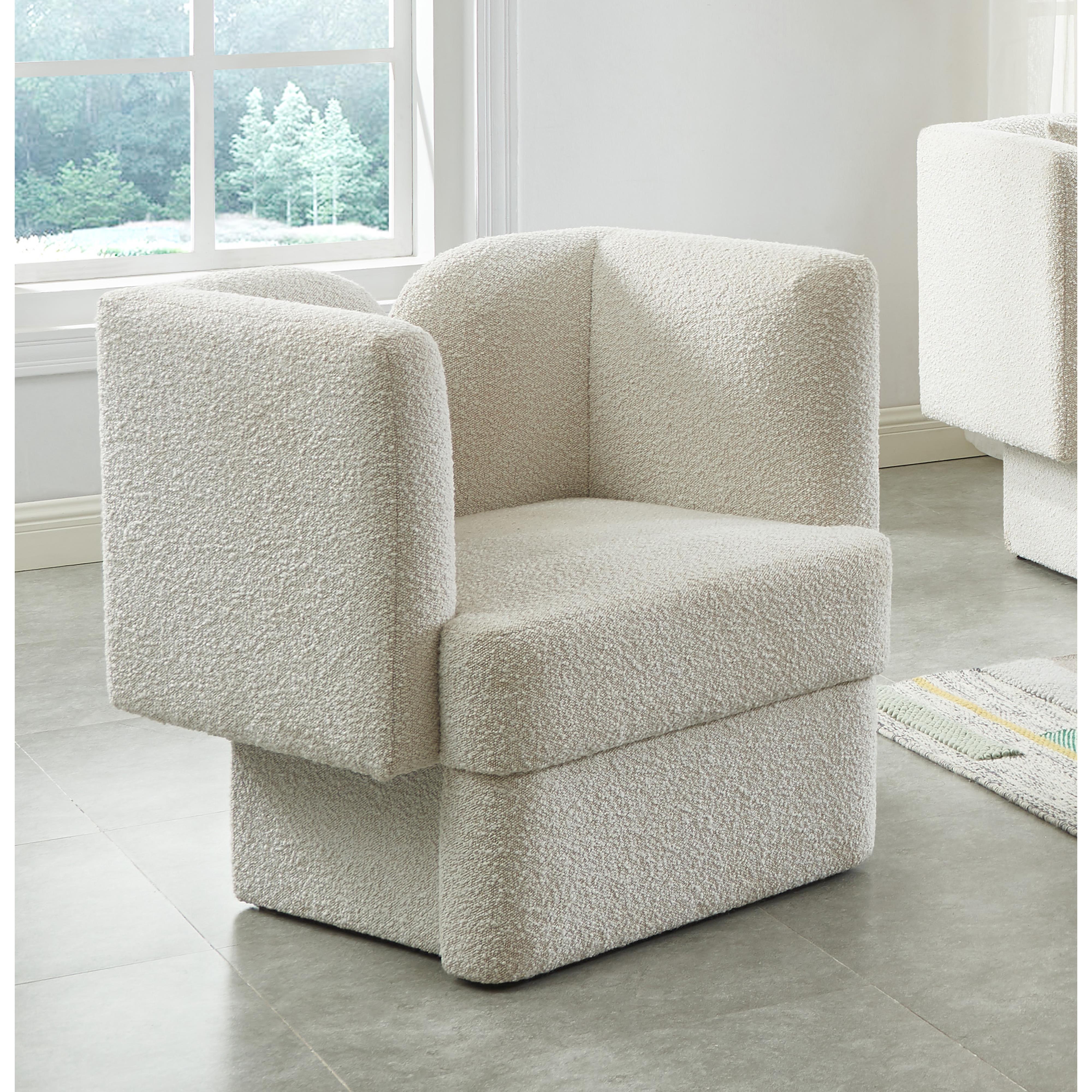 Meridian Marcel Cream Boucle Fabric Chair
