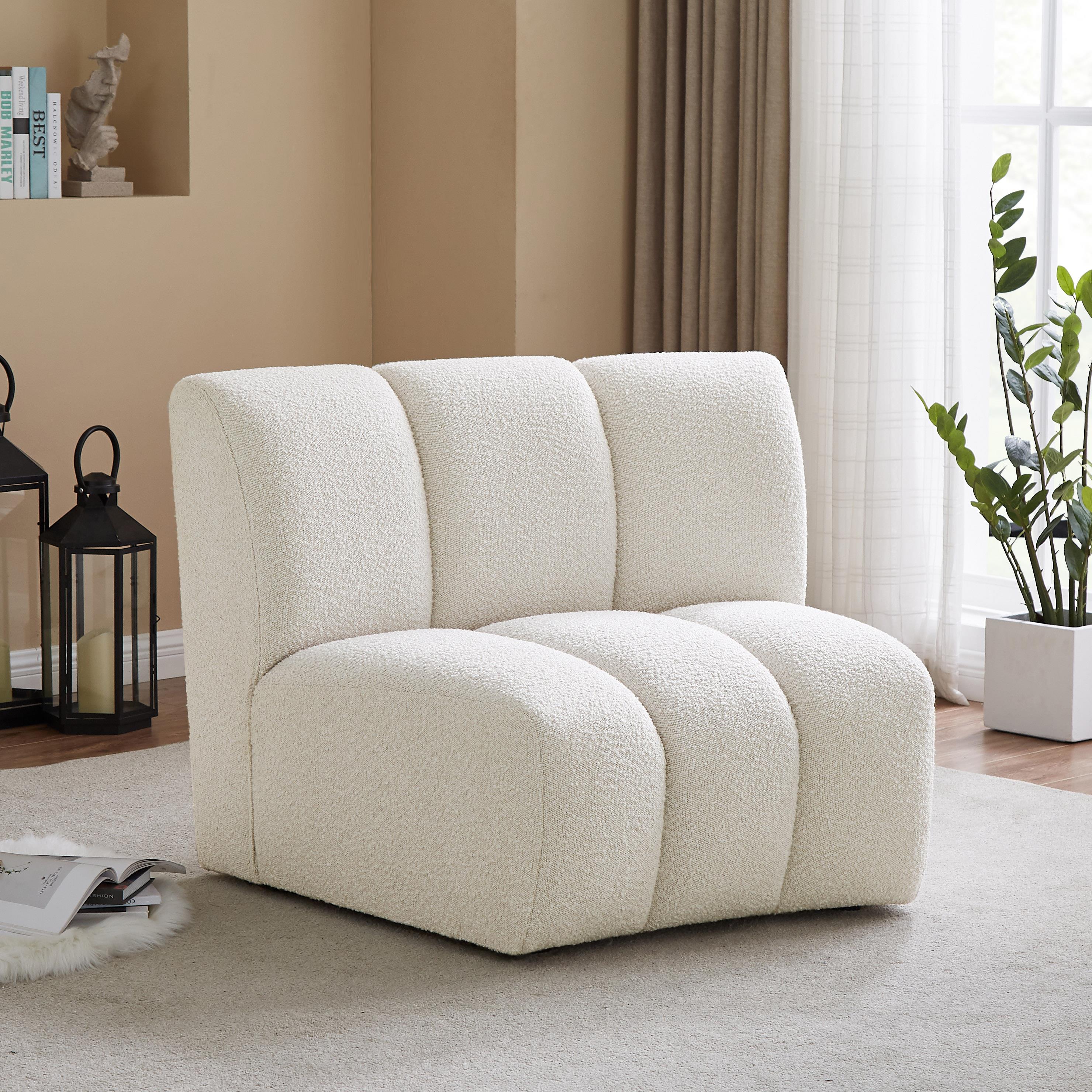 Meridian Infinity Cream Boucle Fabric Modular Chair