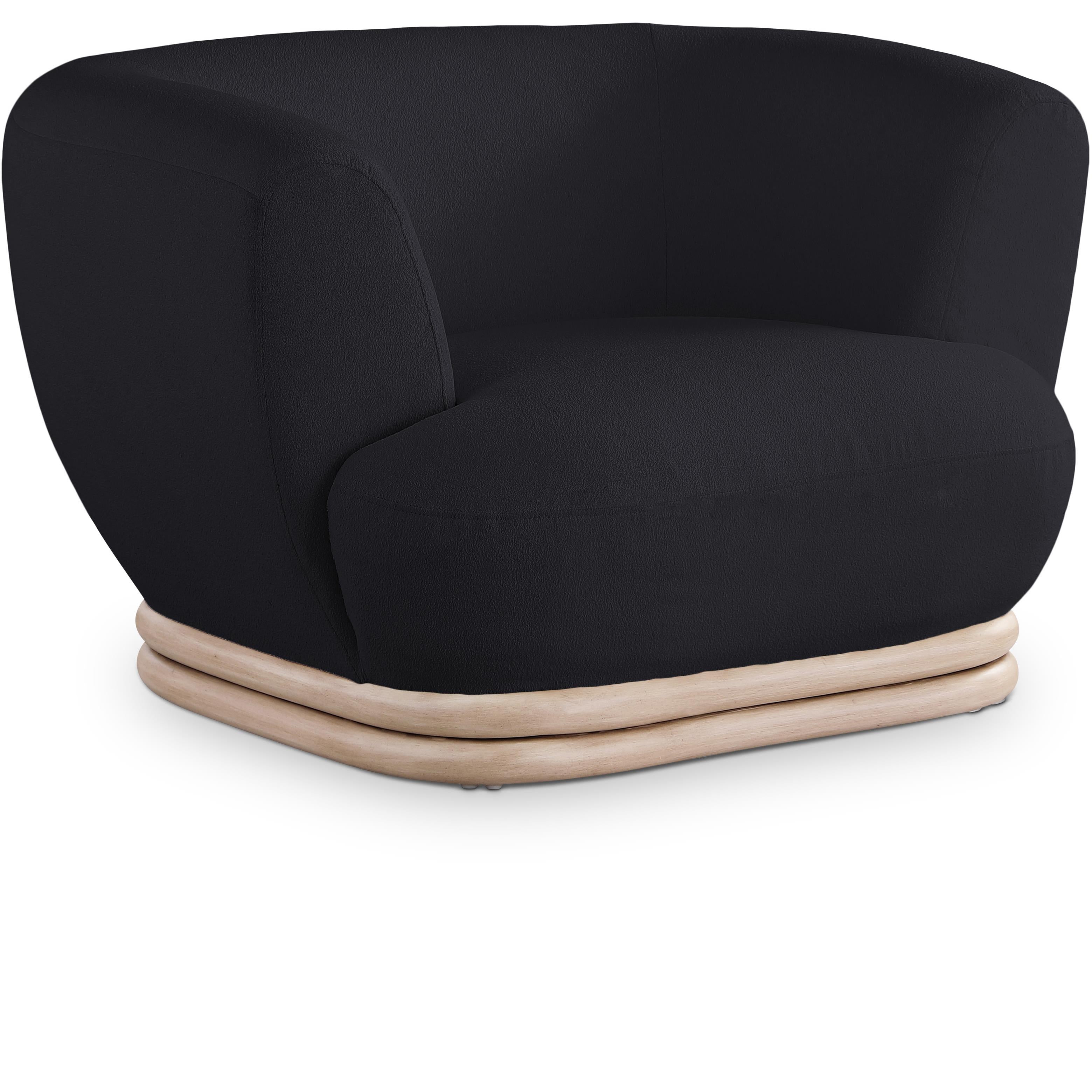Meridian Kipton Black Boucle Fabric Chair