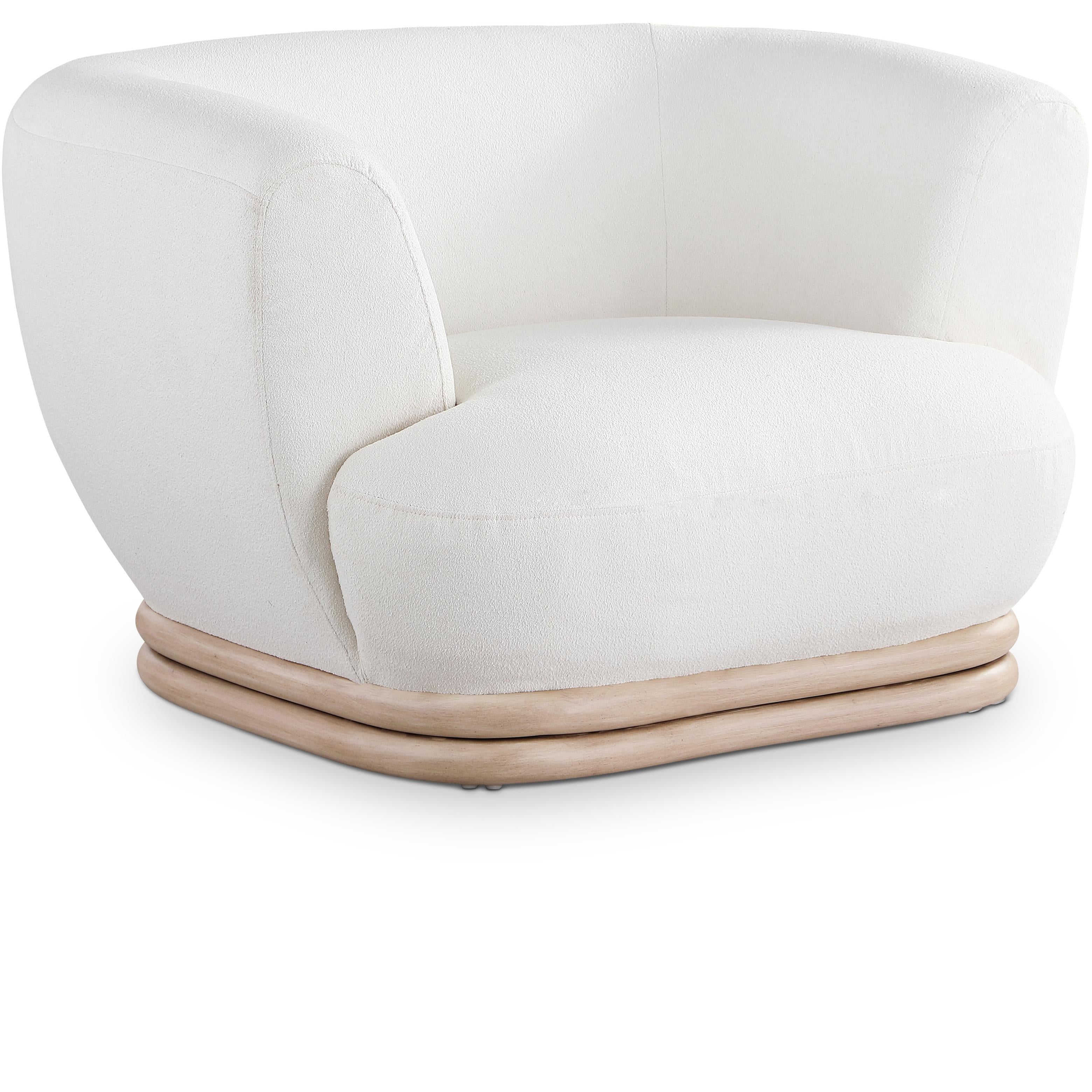 Meridian Kipton Cream Boucle Fabric Chair