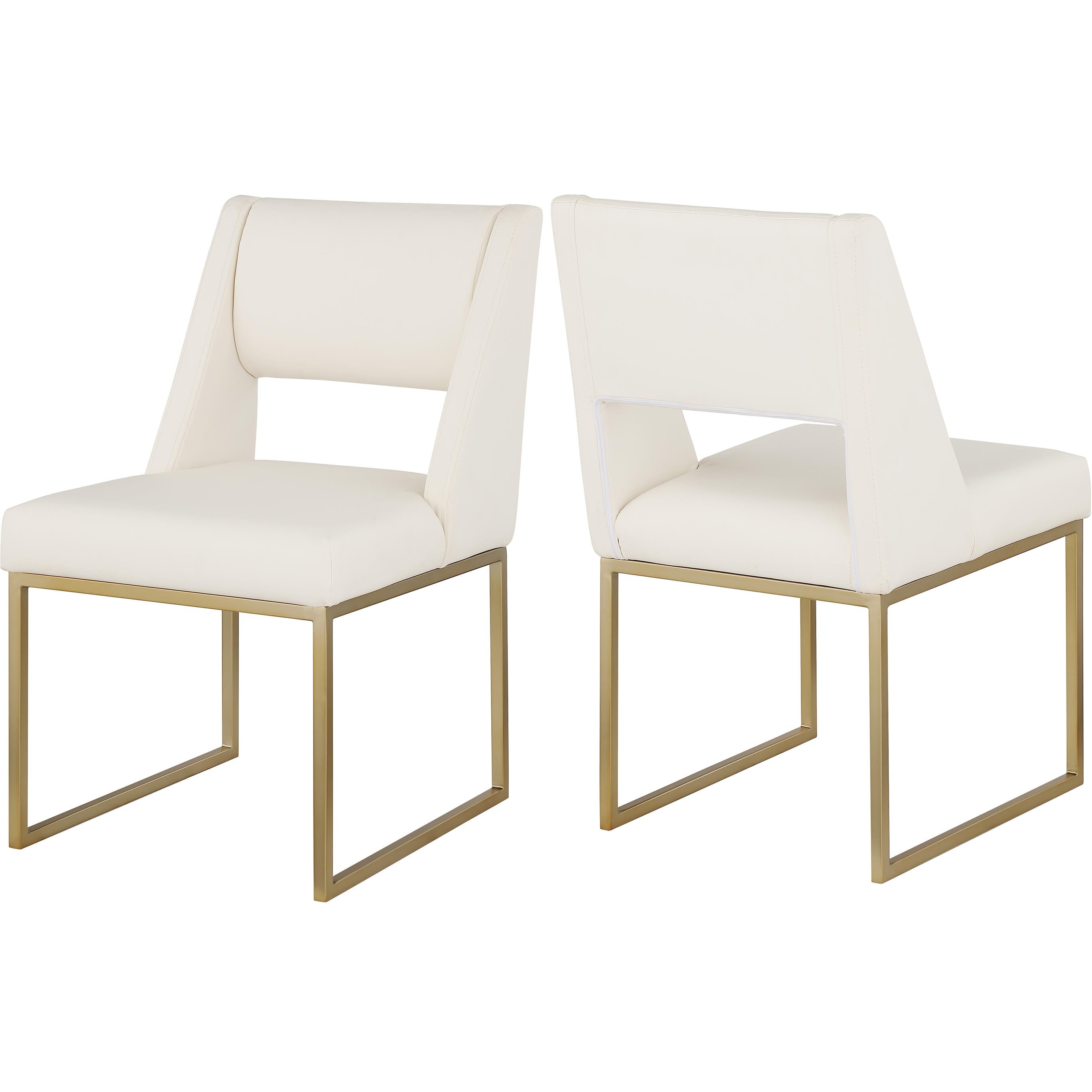 Meridian Jayce Cream Vegan Leather Dining Chair
