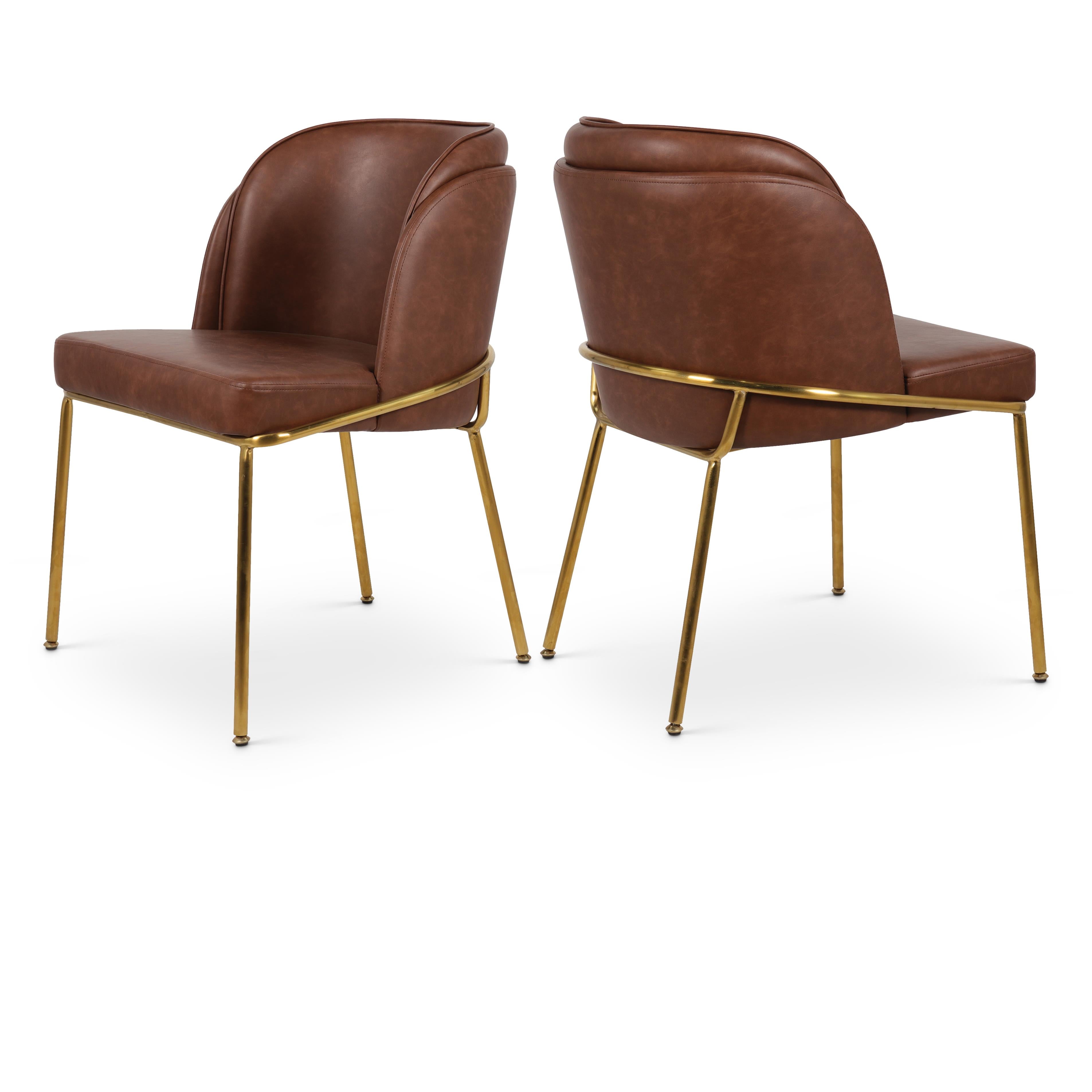 Meridian Jagger Brown Vegan Leather Dining Chair