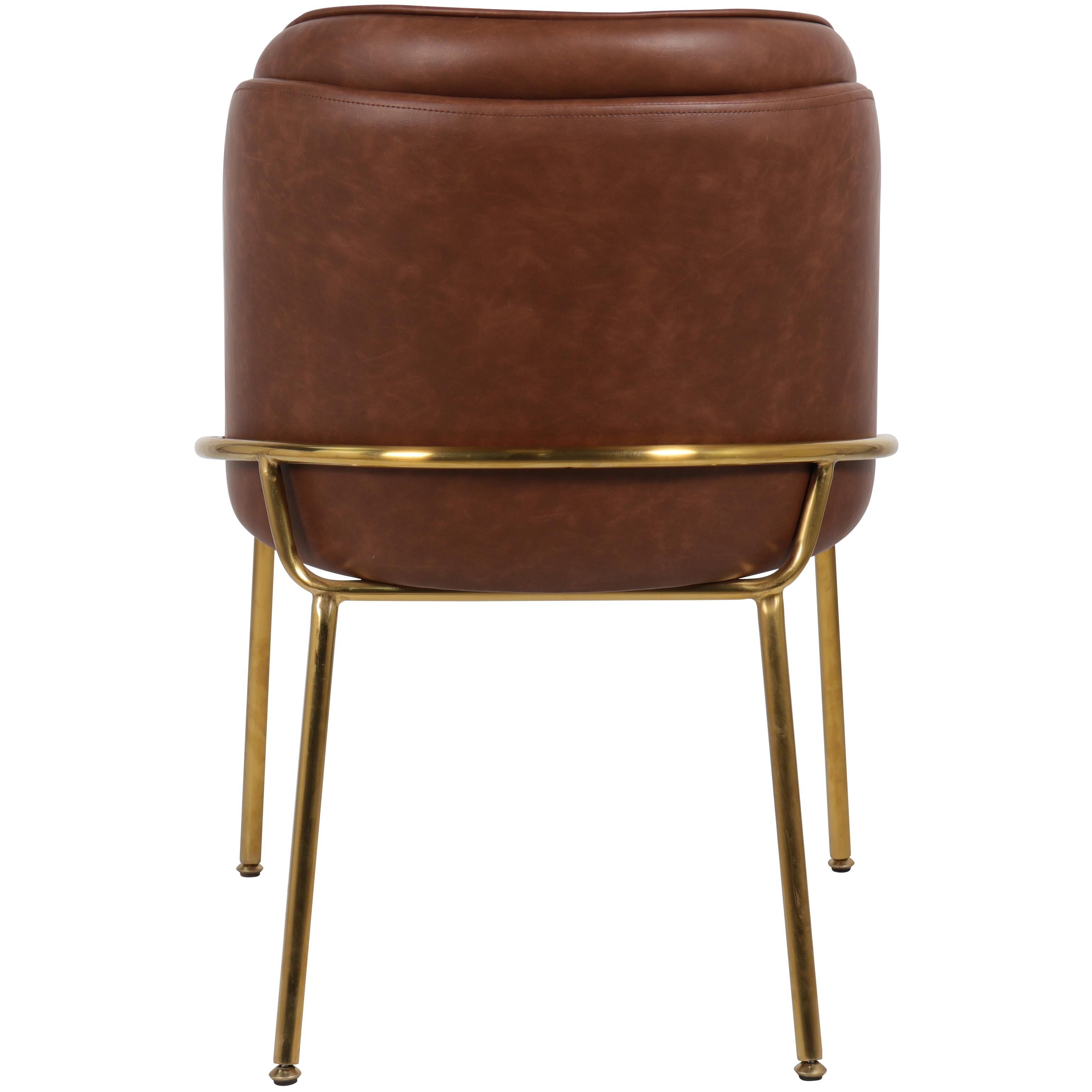 Meridian Jagger Brown Vegan Leather Dining Chair