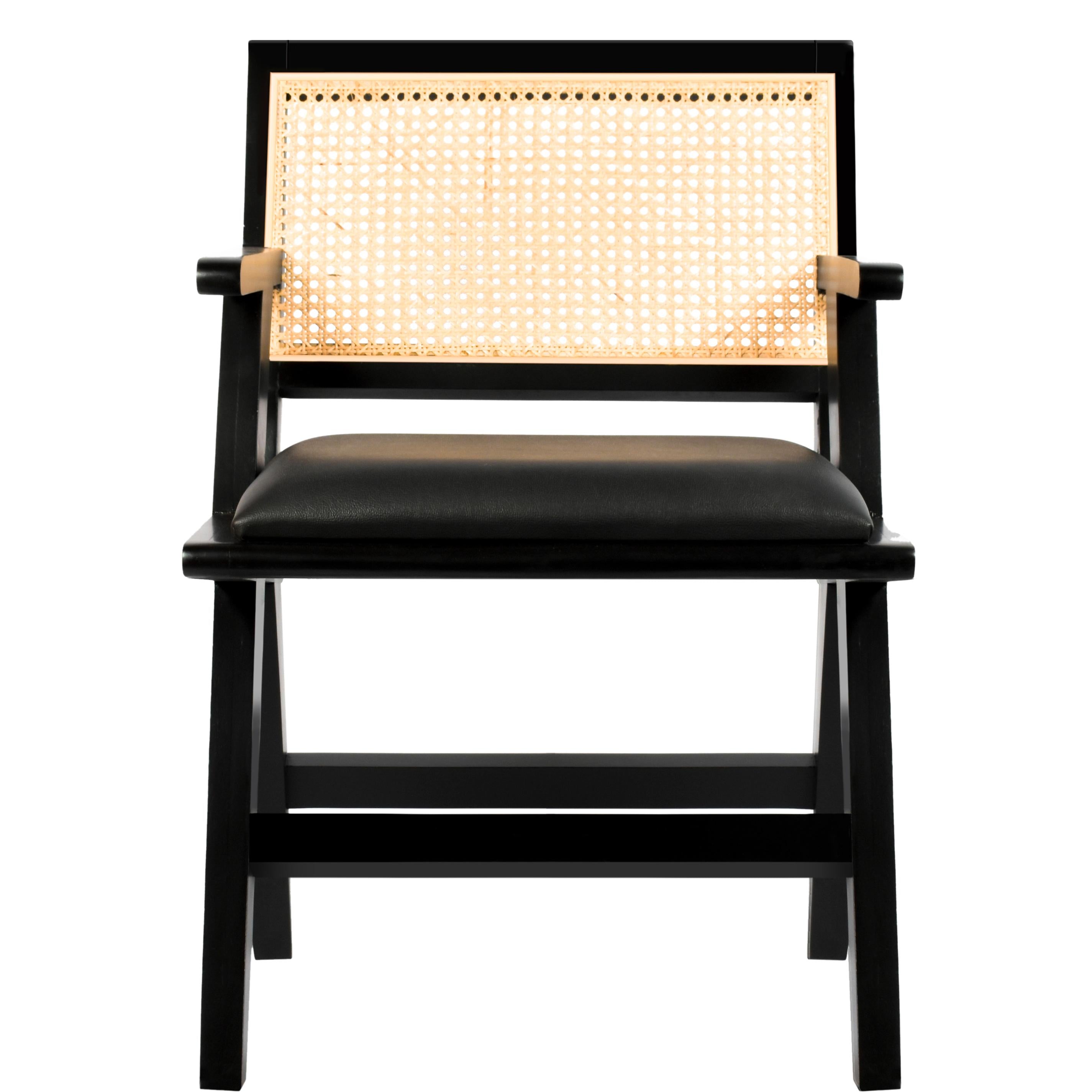 Meridian Abby Black Vegan Leather Dining Arm Chair