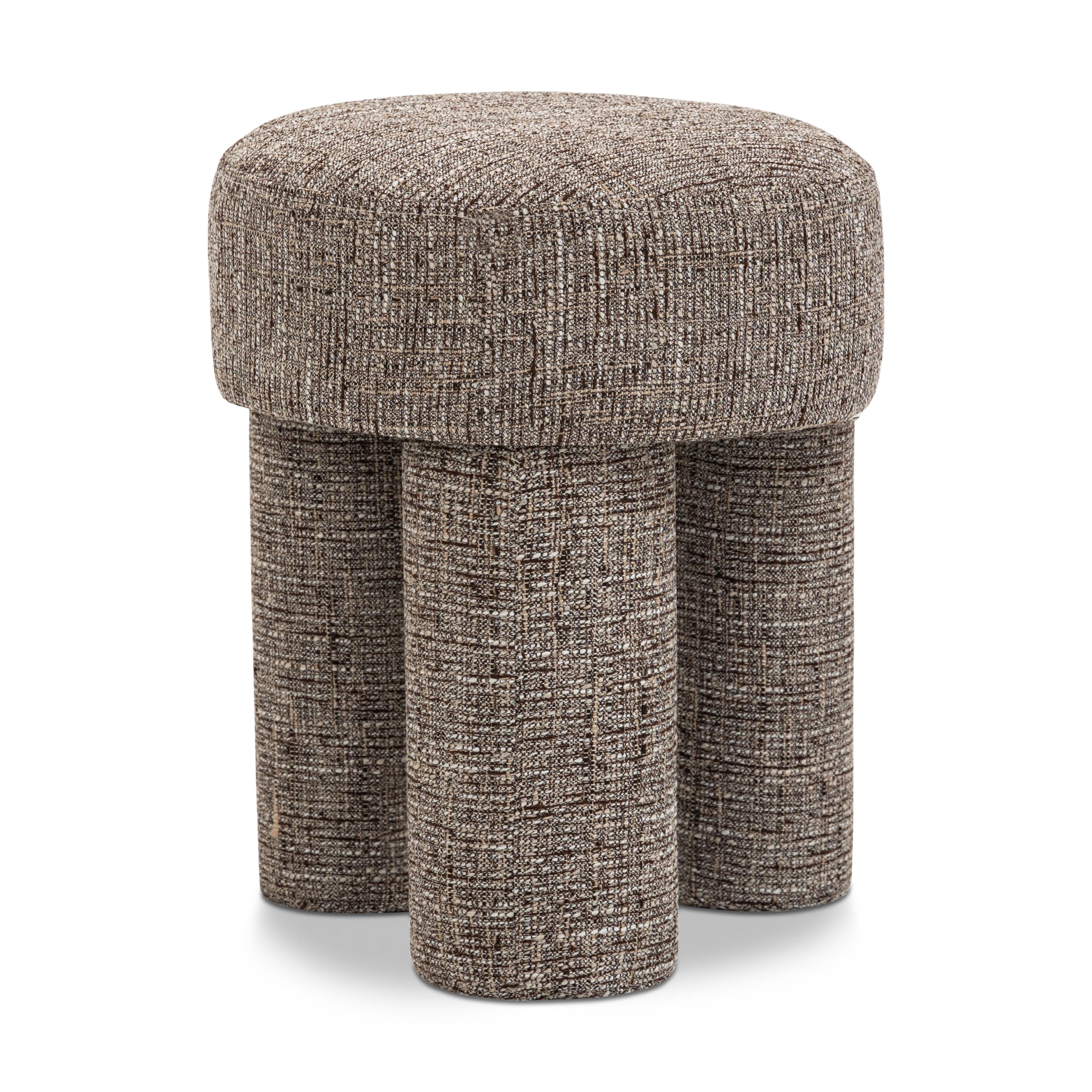 Meridian Larson Brown Polyester Fabric Ottoman/Stool