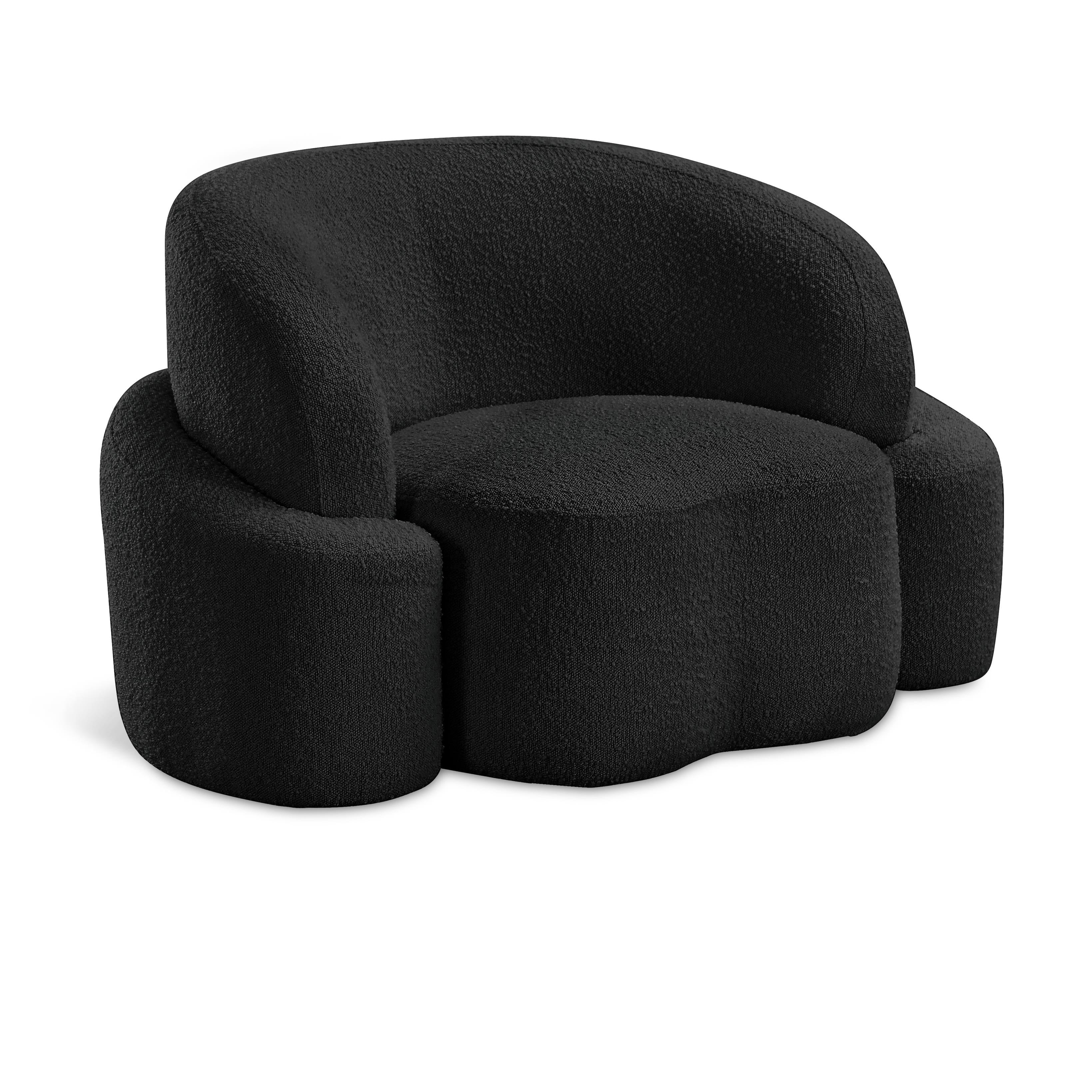 Meridian Principessa Black Boucle Fabric Chair