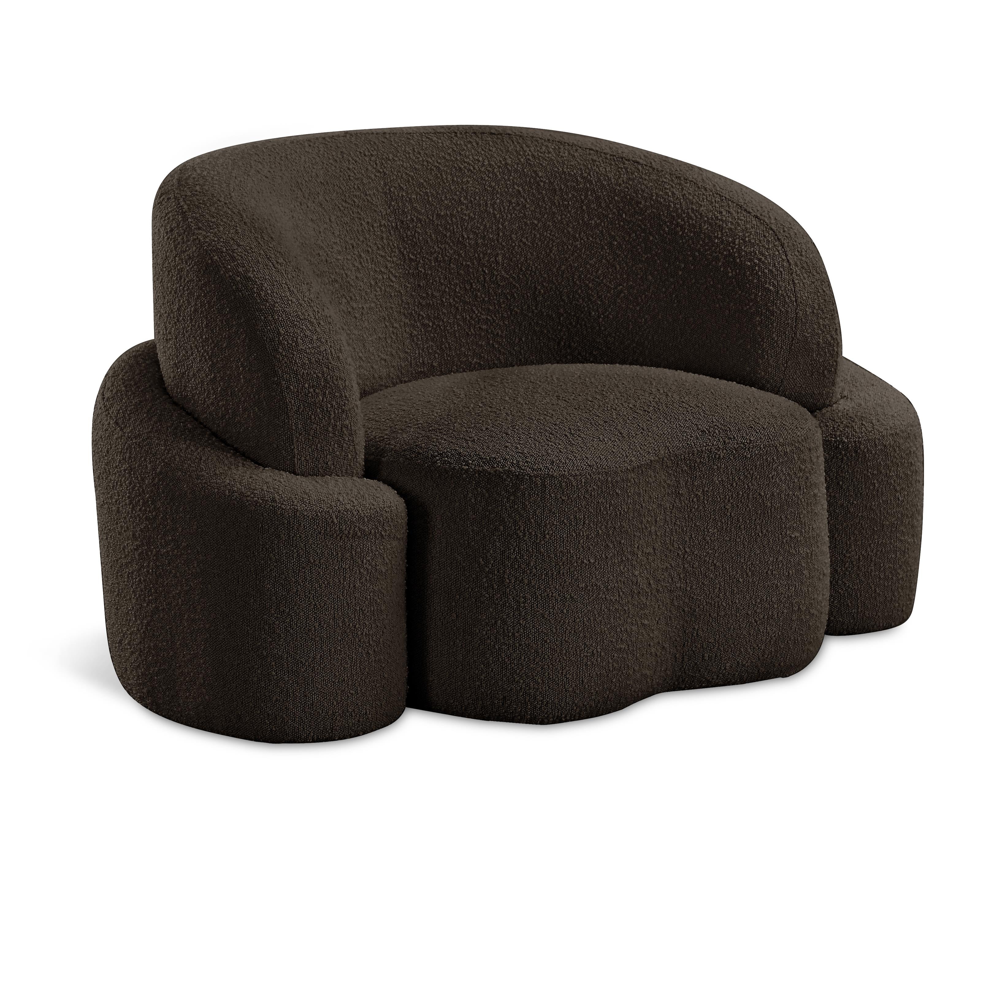 Meridian Principessa Brown Boucle Fabric Chair