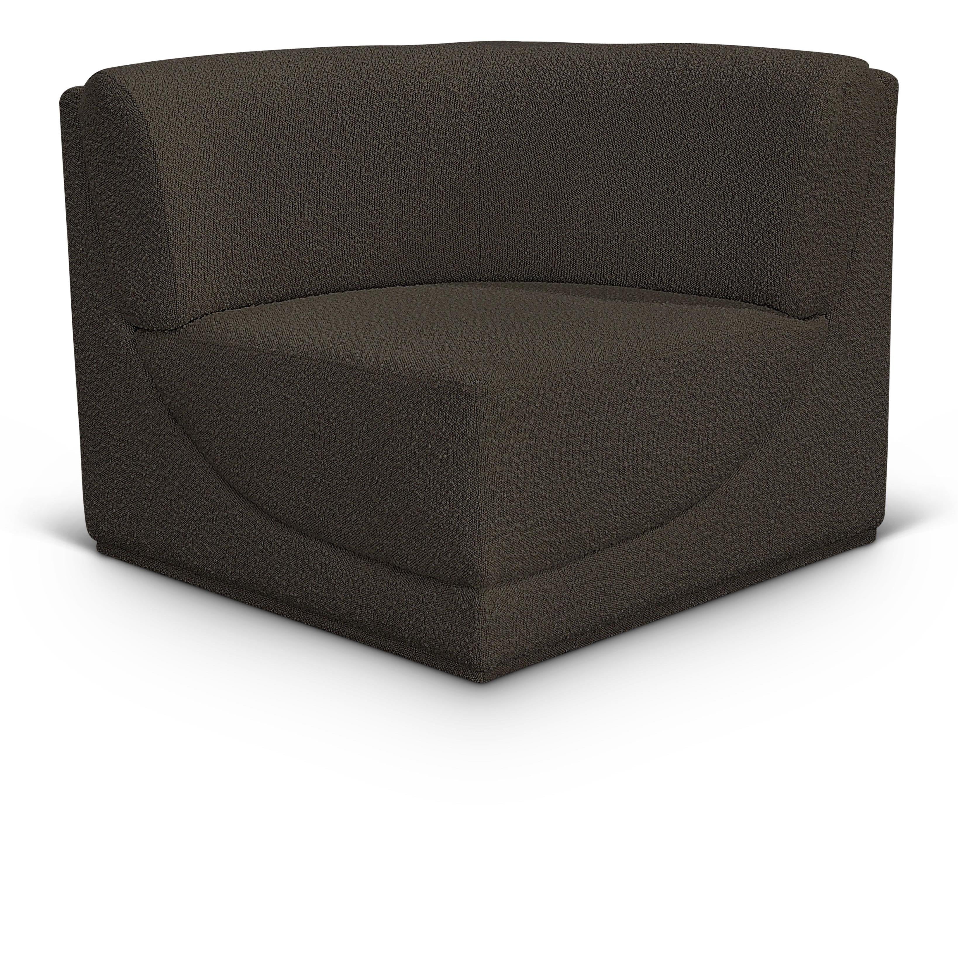 Meridian Ollie Brown Boucle Fabric Corner