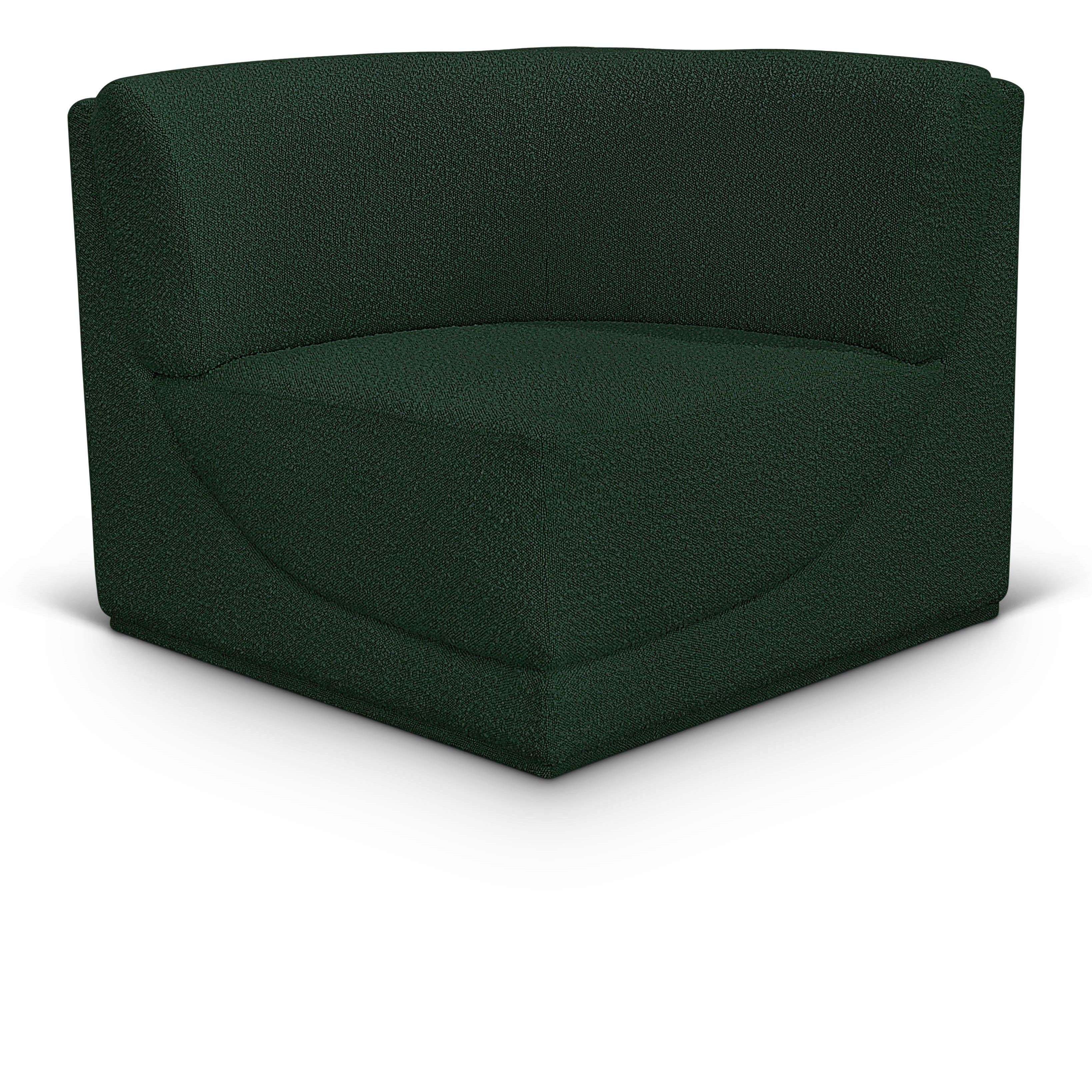 Meridian Ollie Green Boucle Fabric Corner