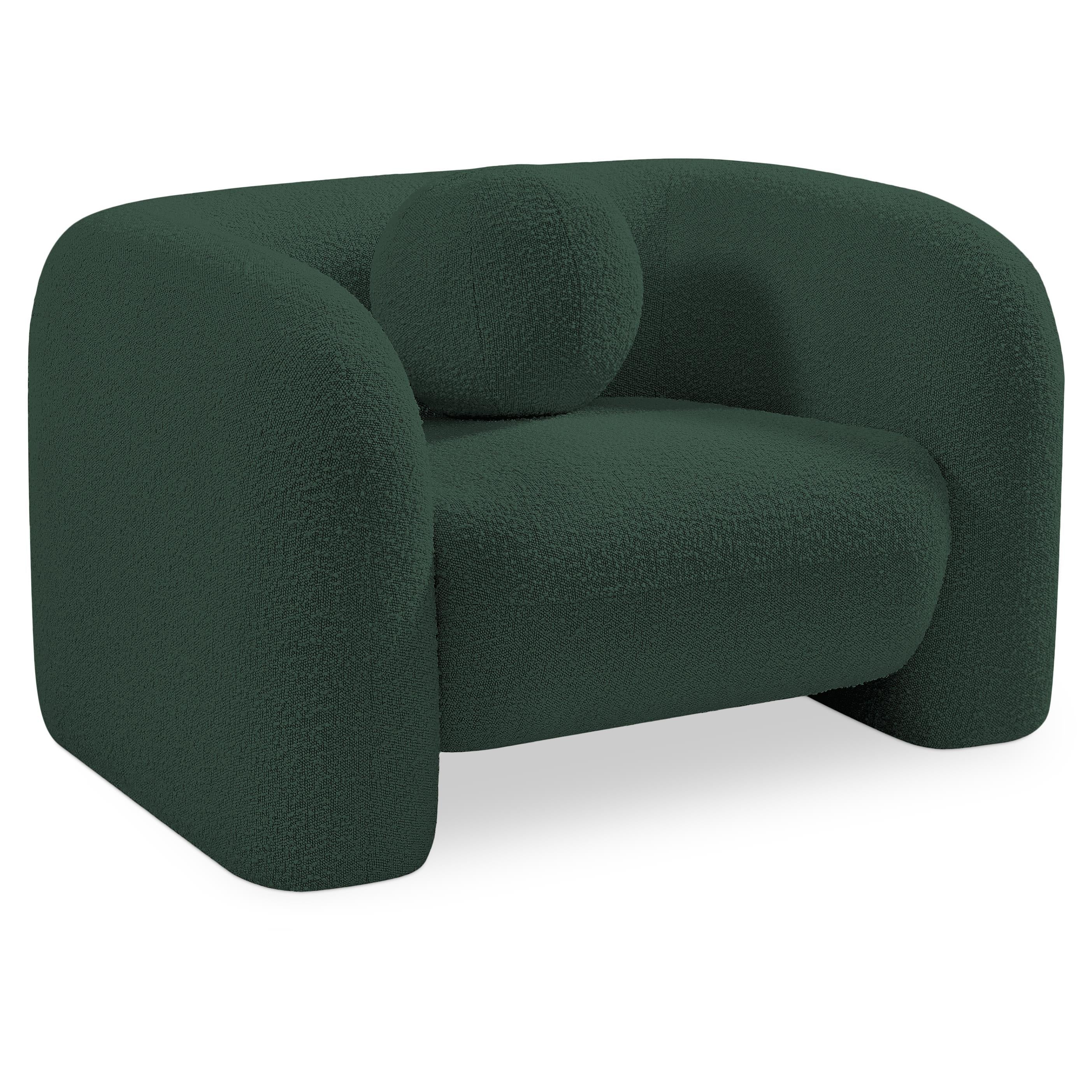Meridian Emory Green Boucle Fabric Chair