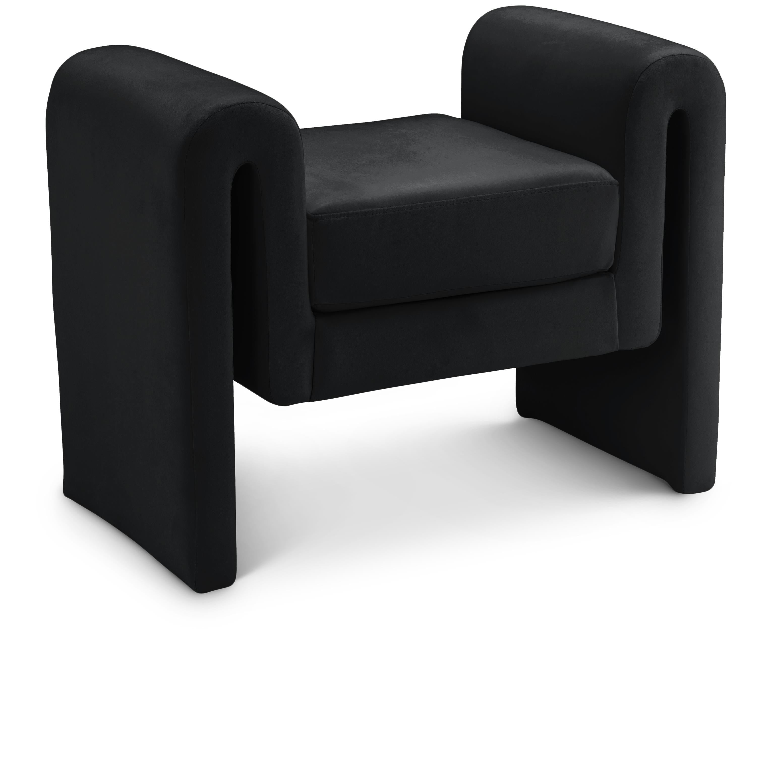 Meridian Sloan Black Velvet Bench