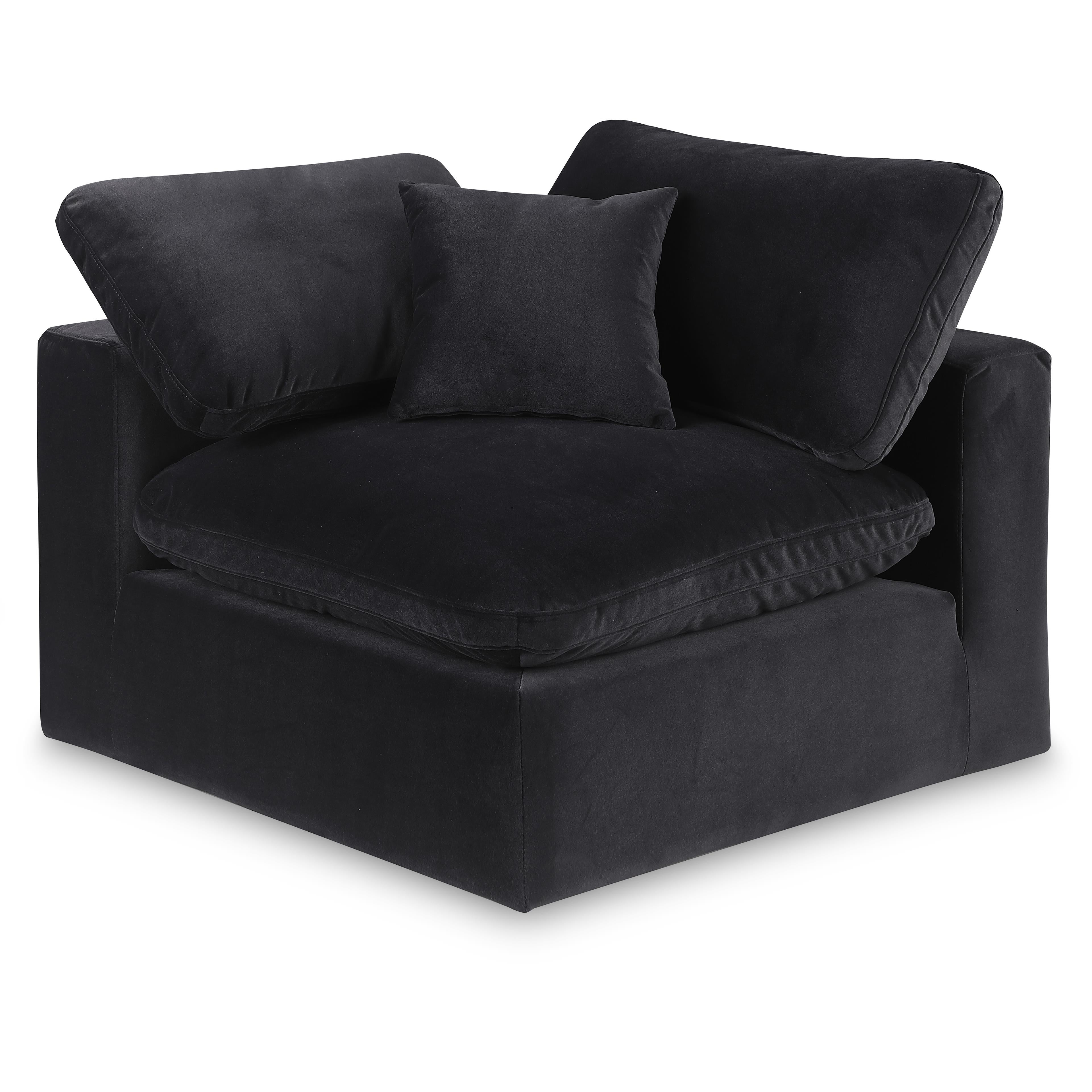 Meridian Comfy Black Velvet Modular Corner Chair