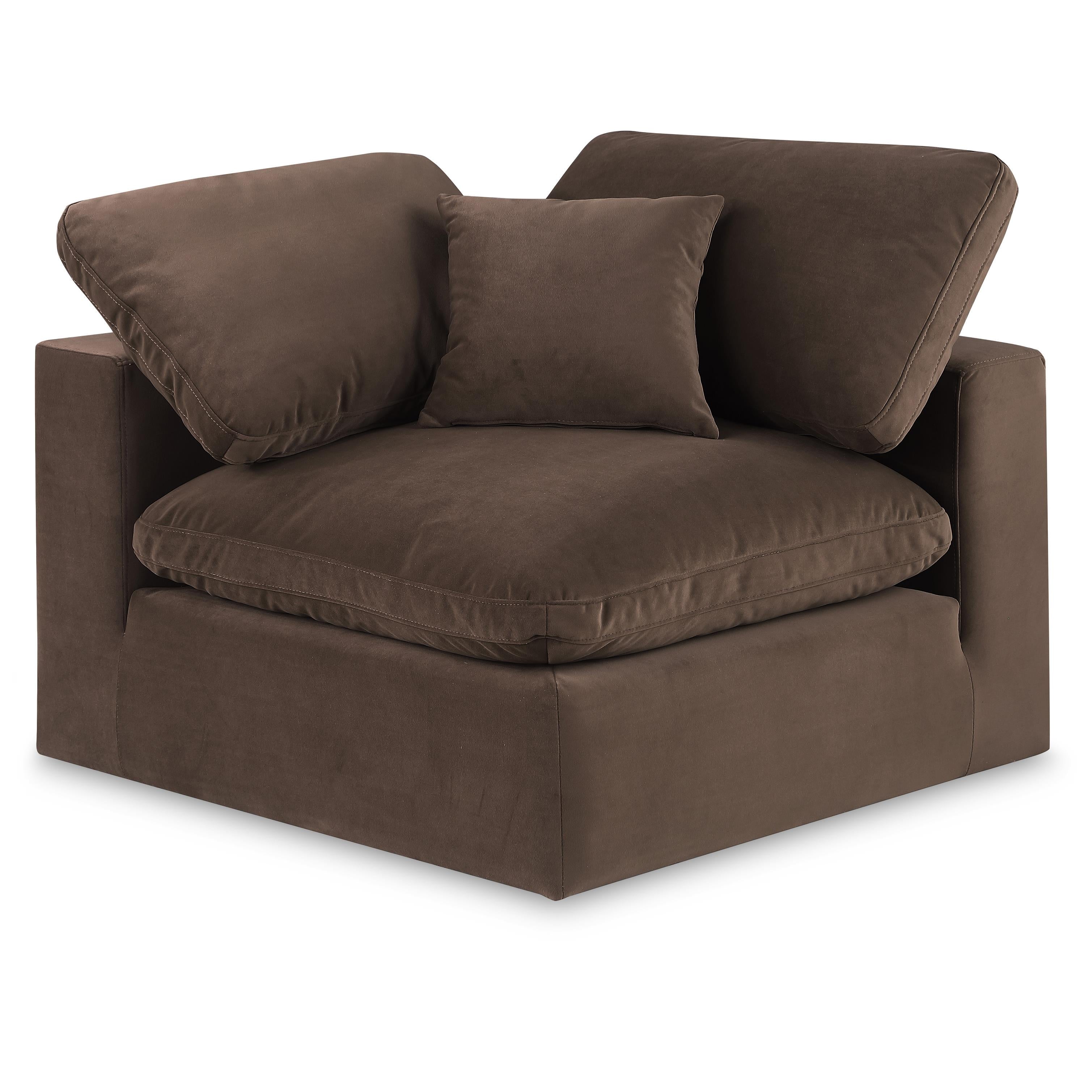 Meridian Comfy Brown Velvet Modular Corner Chair