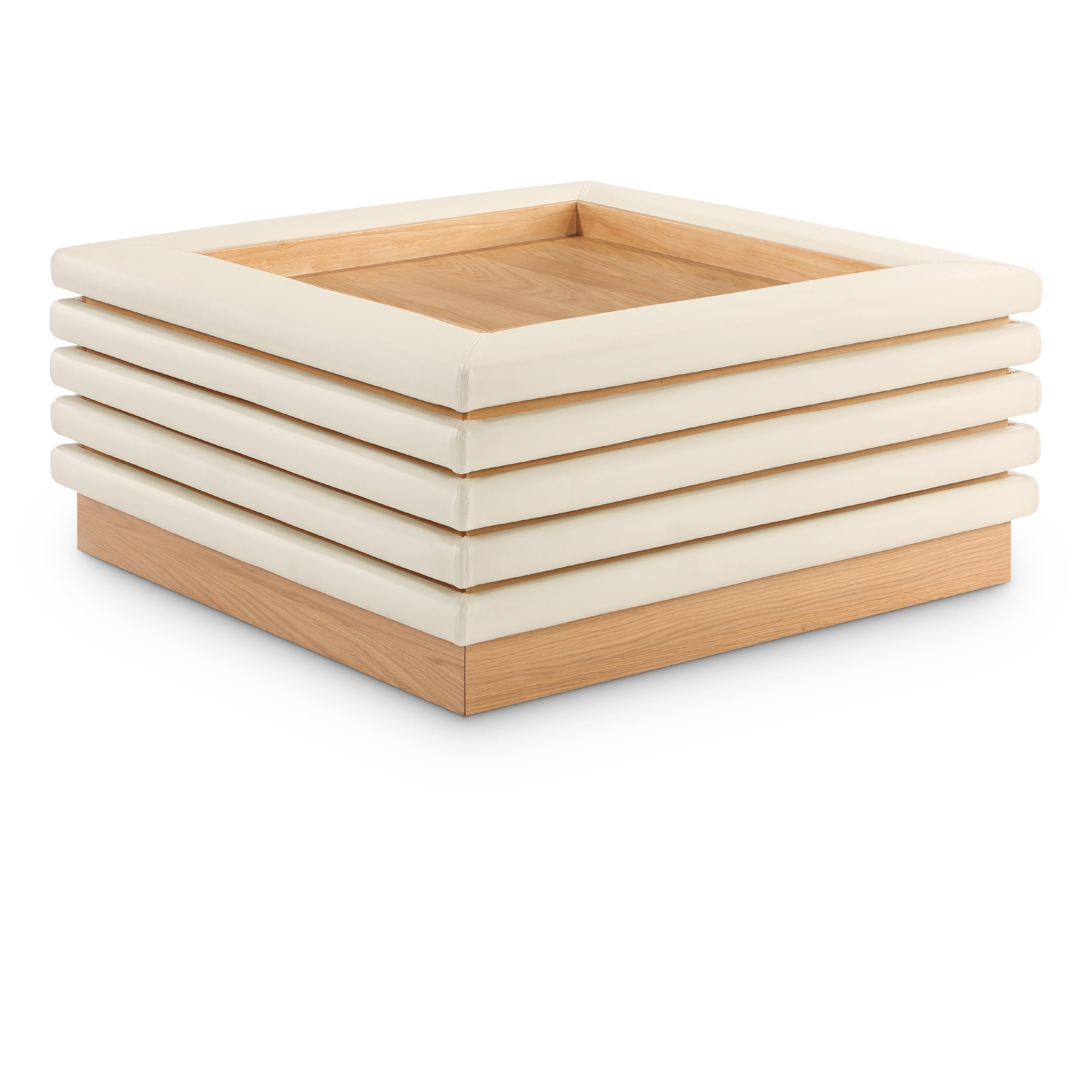 Meridian Rory Cream Vegan Leather Coffee Table