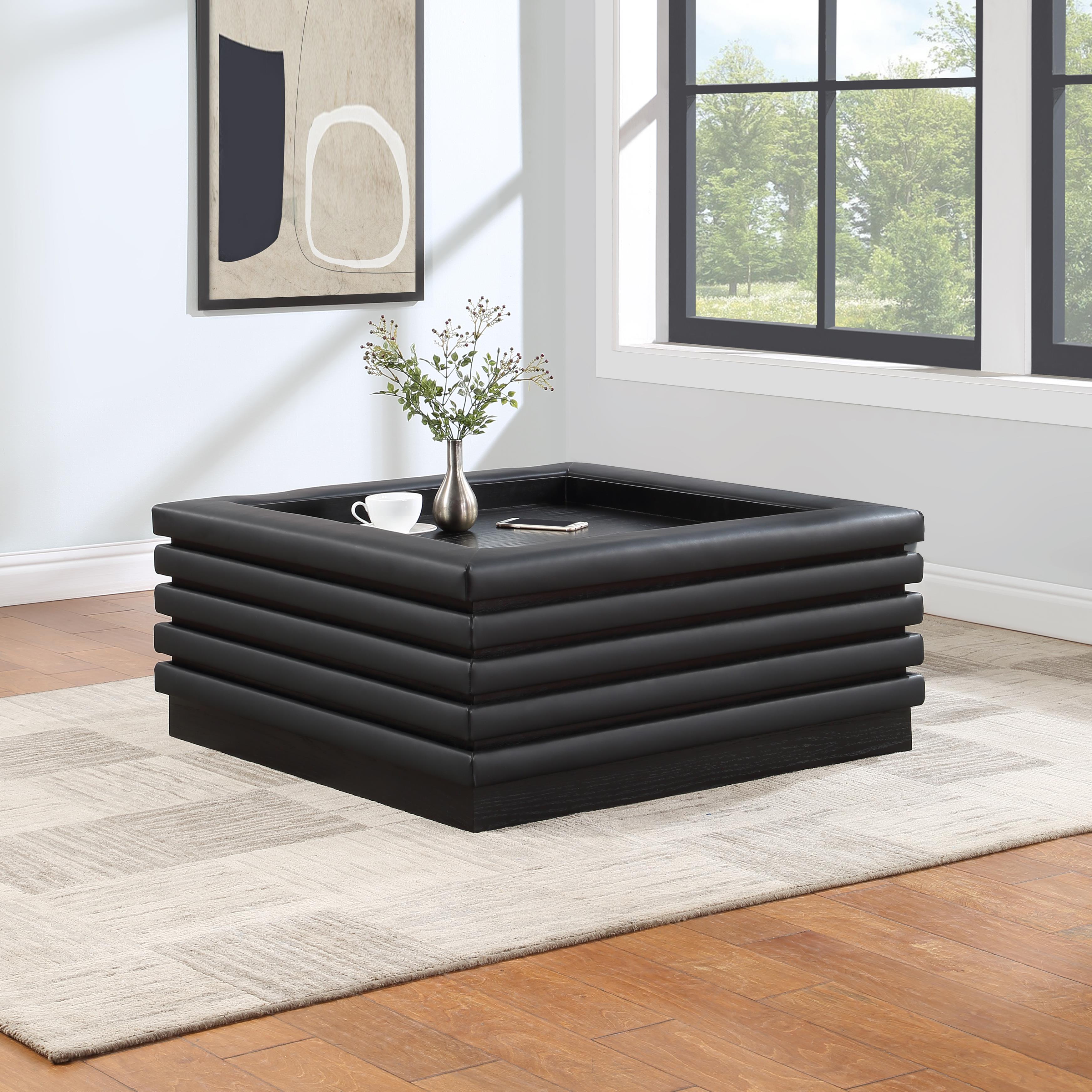 Meridian Rory Black Vegan Leather Coffee Table