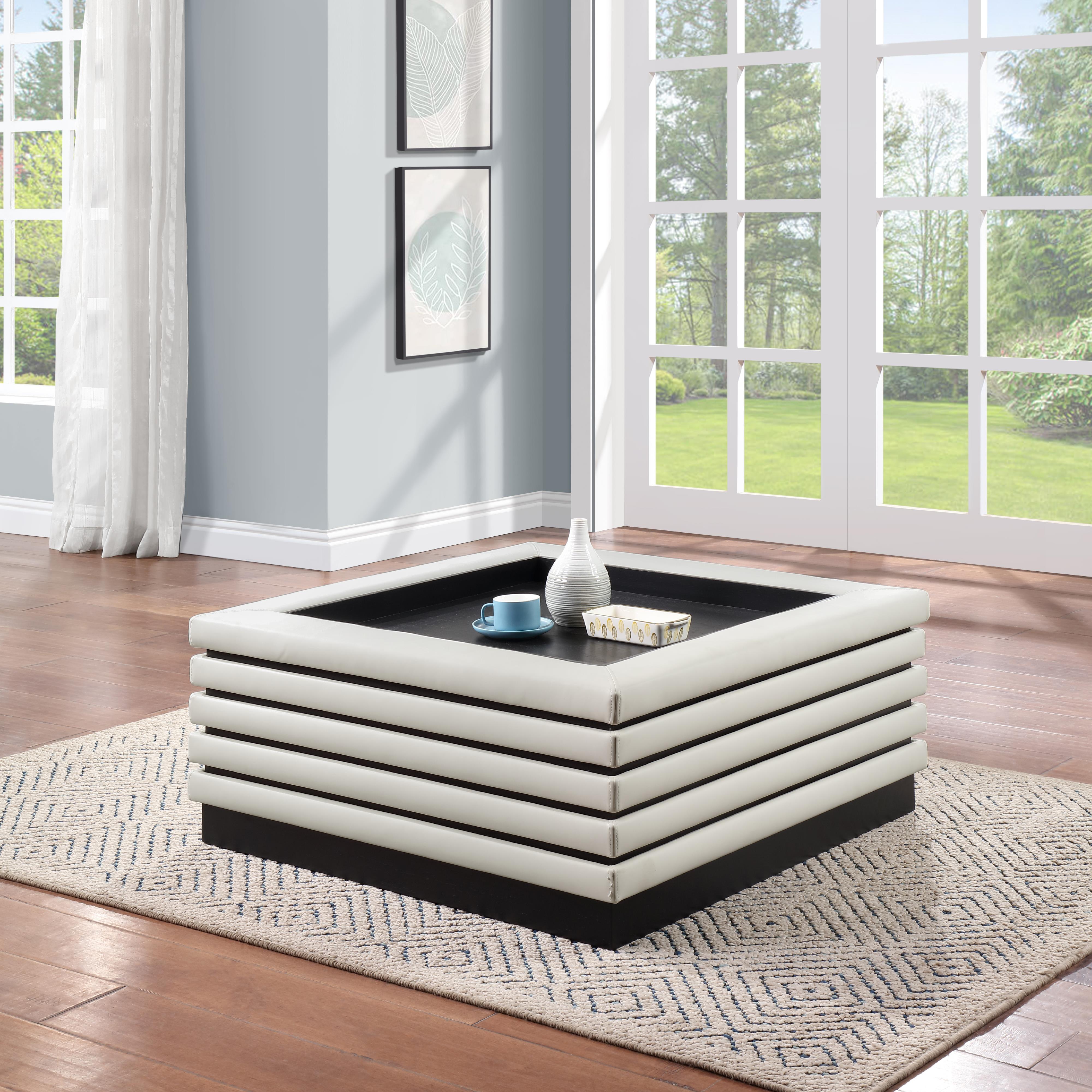 Meridian Rory Cream Vegan Leather Coffee Table