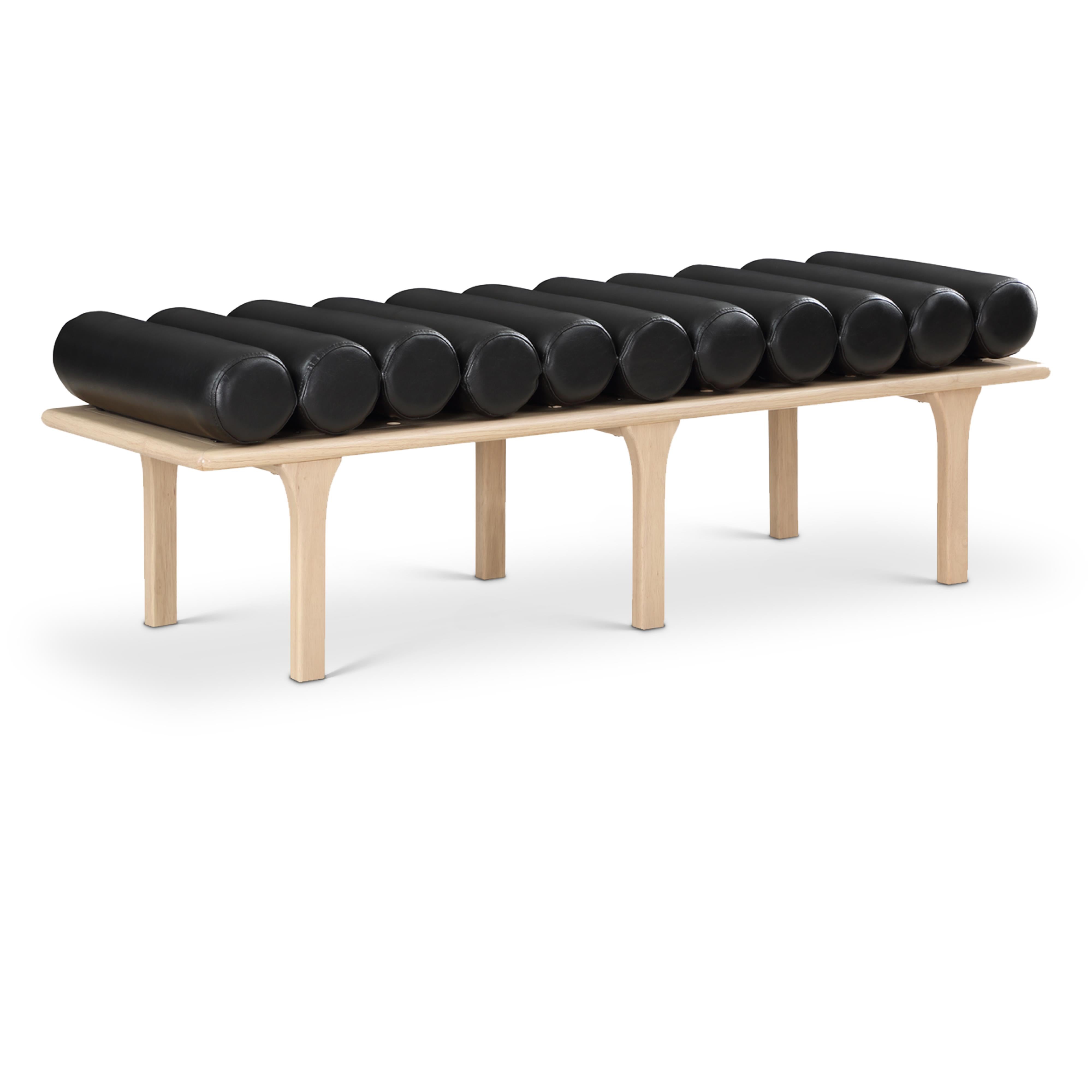Meridian Landon Black Vegan Leather Bench