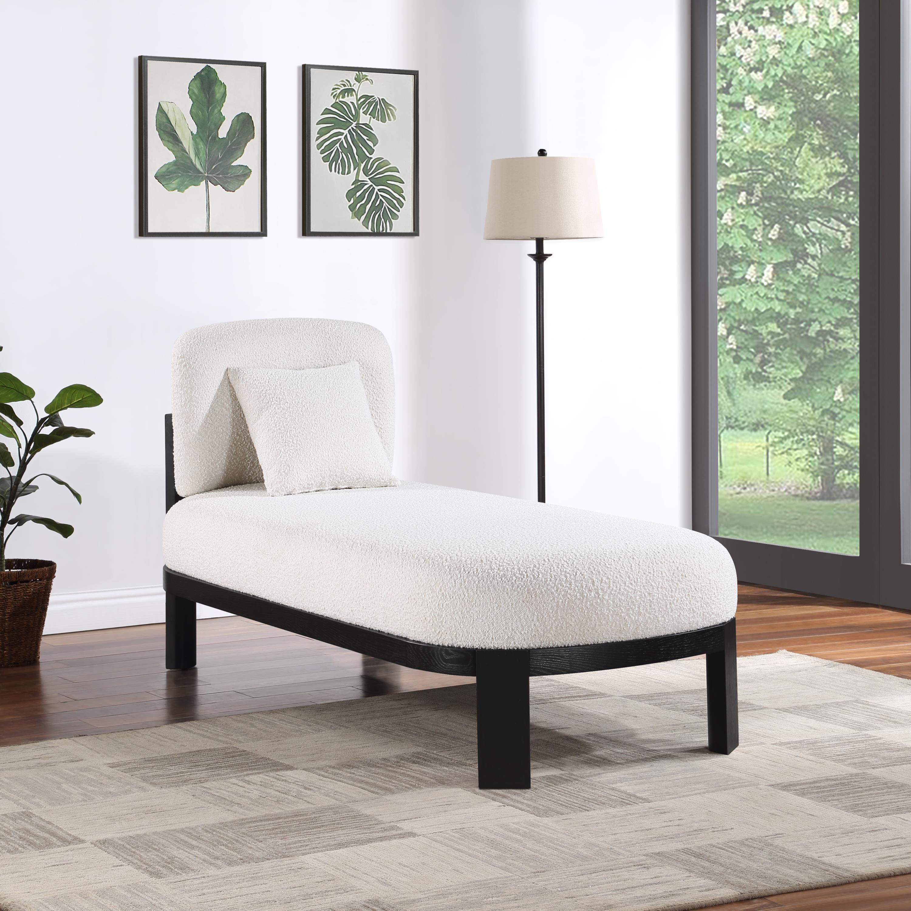 Meridian Maybourne Cream Boucle Fabric Chaise/Bench