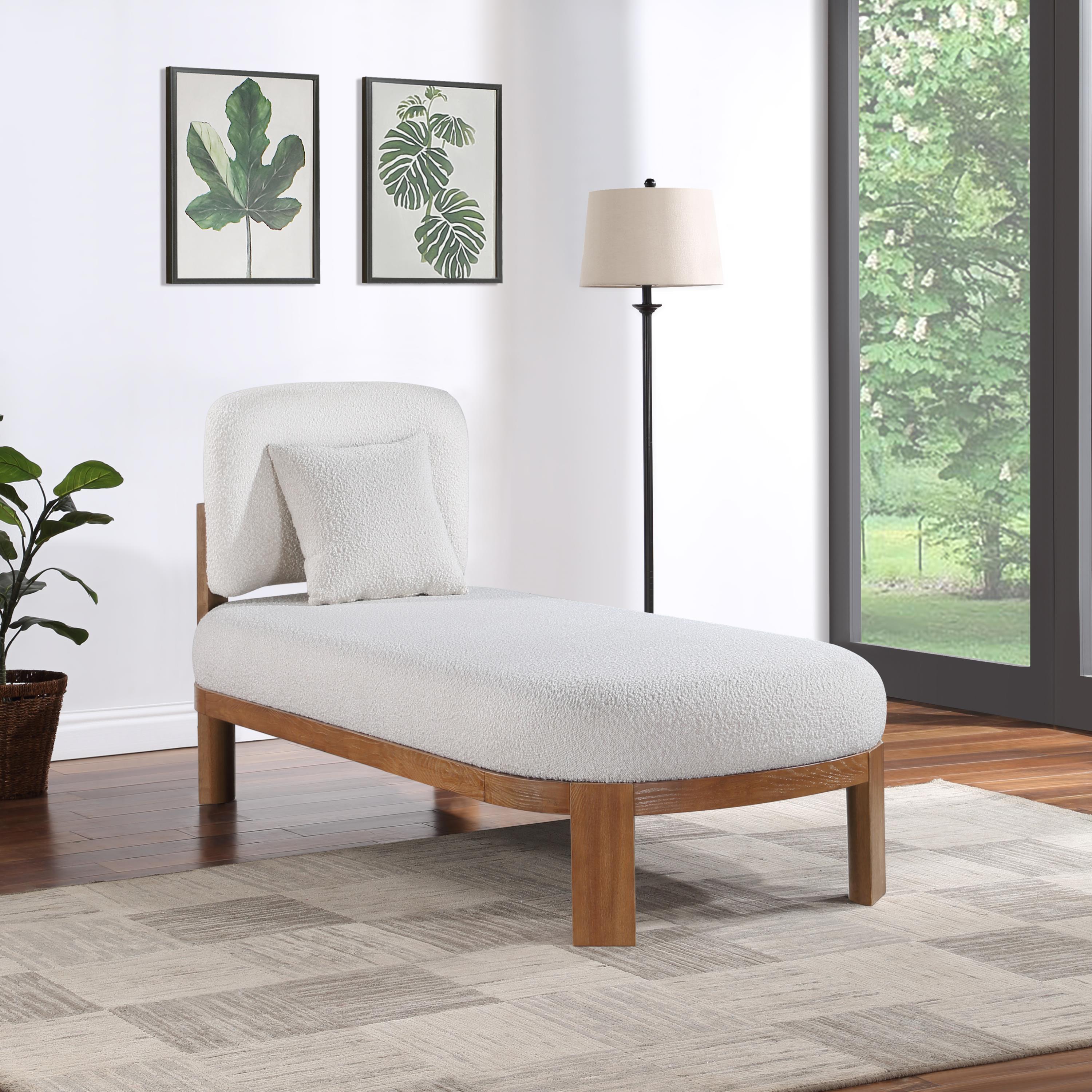 Meridian Maybourne Cream Boucle Fabric Chaise/Bench