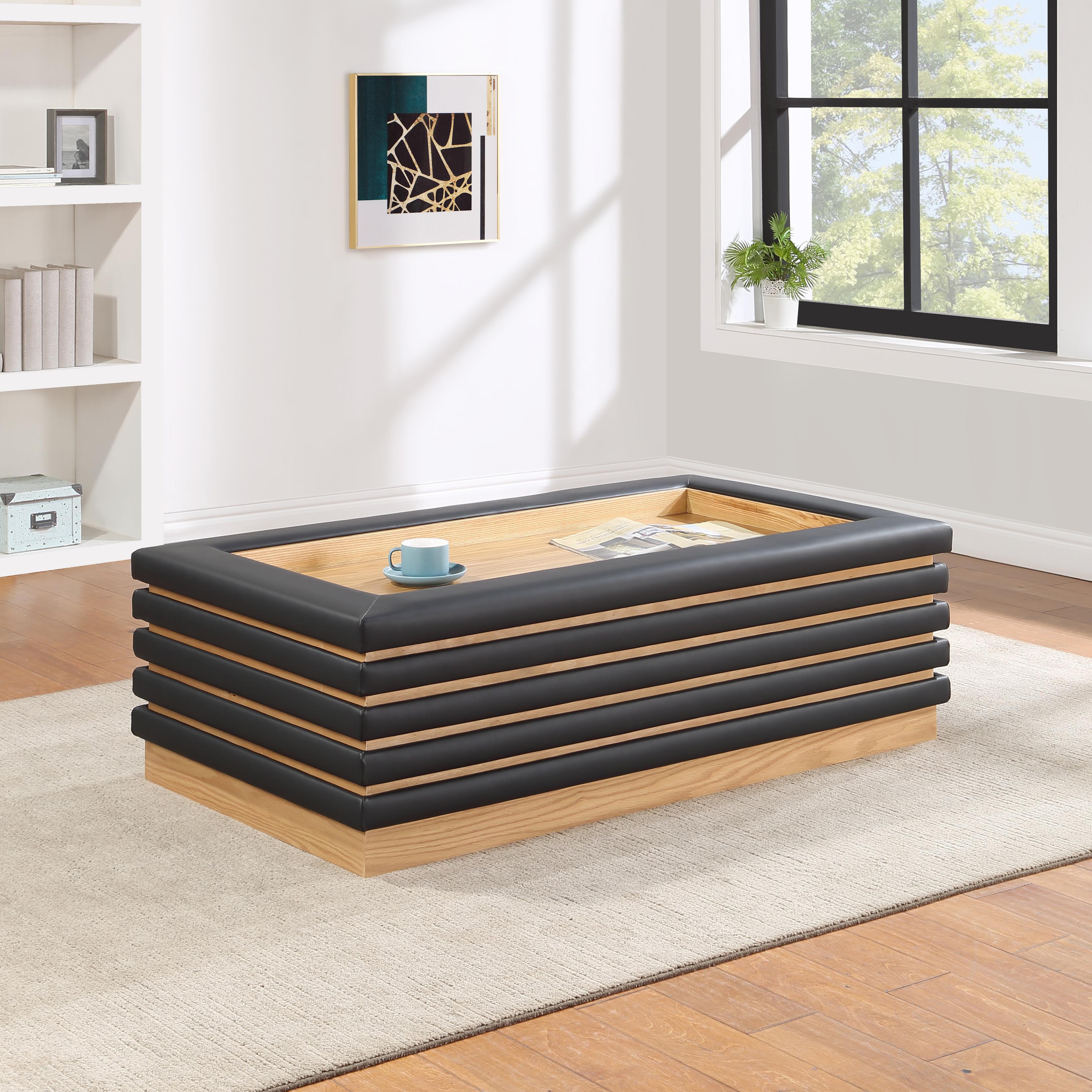Meridian Rory Black Vegan Leather Coffee Table