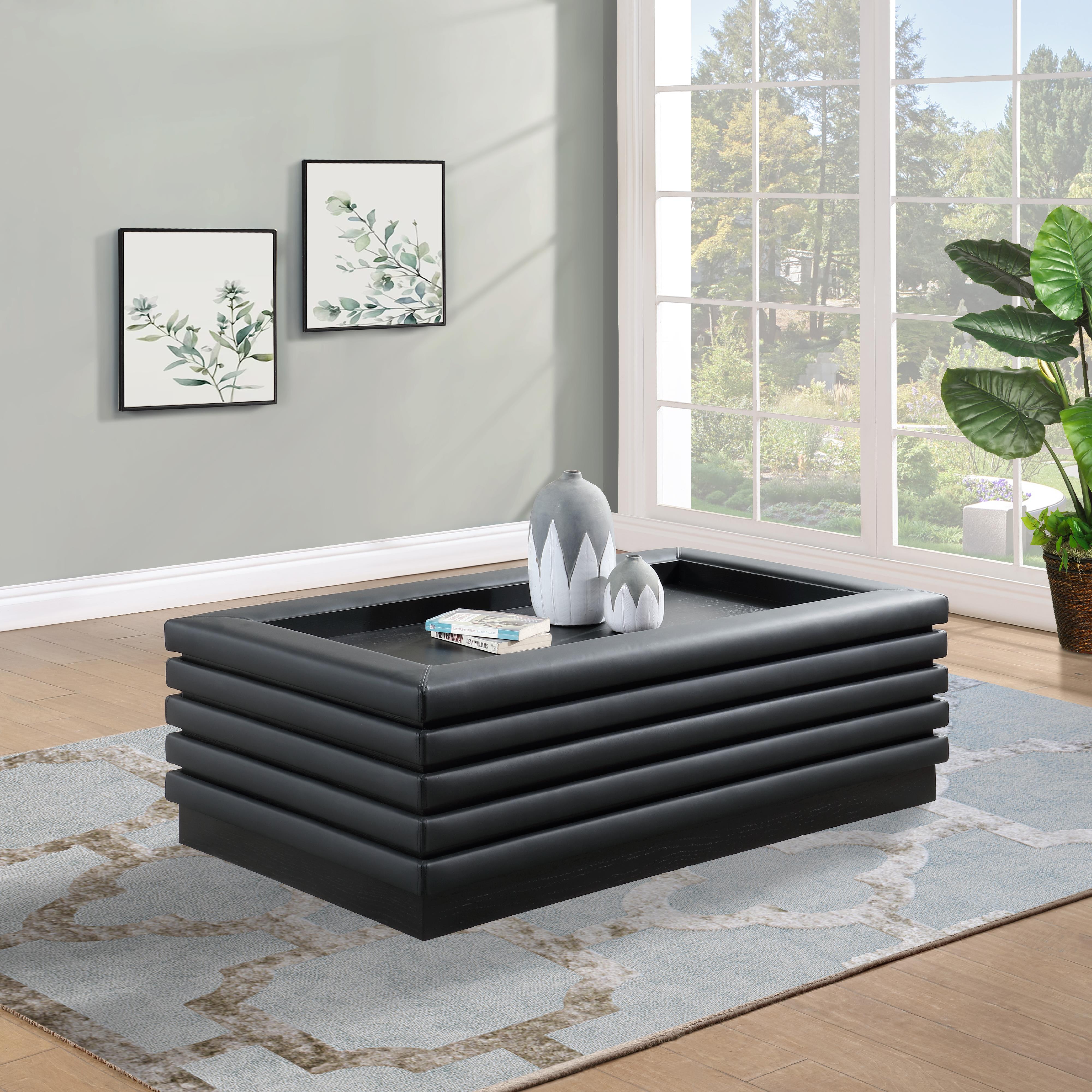 Meridian Rory Black Vegan Leather Coffee Table