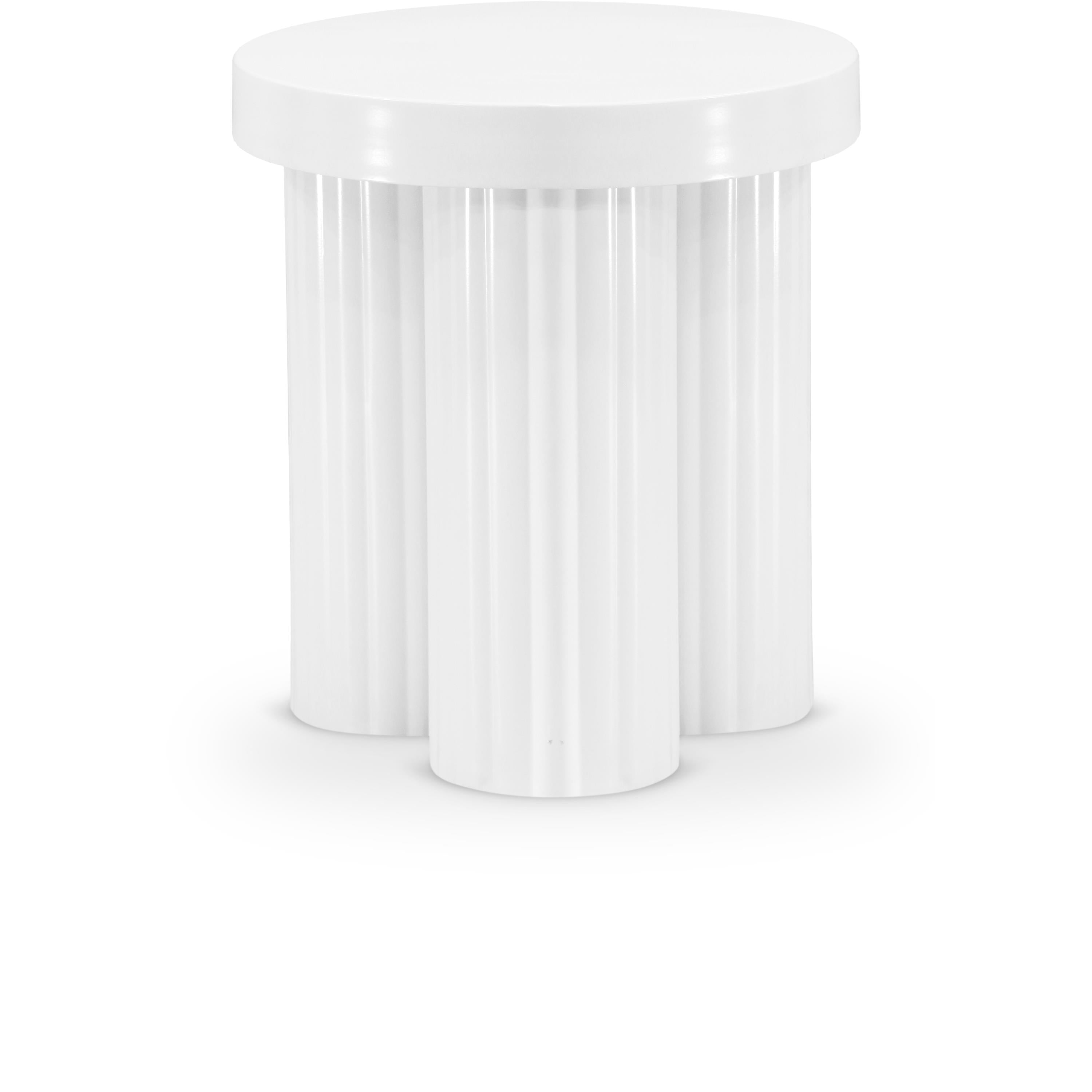 Meridian Rhodes White End Table
