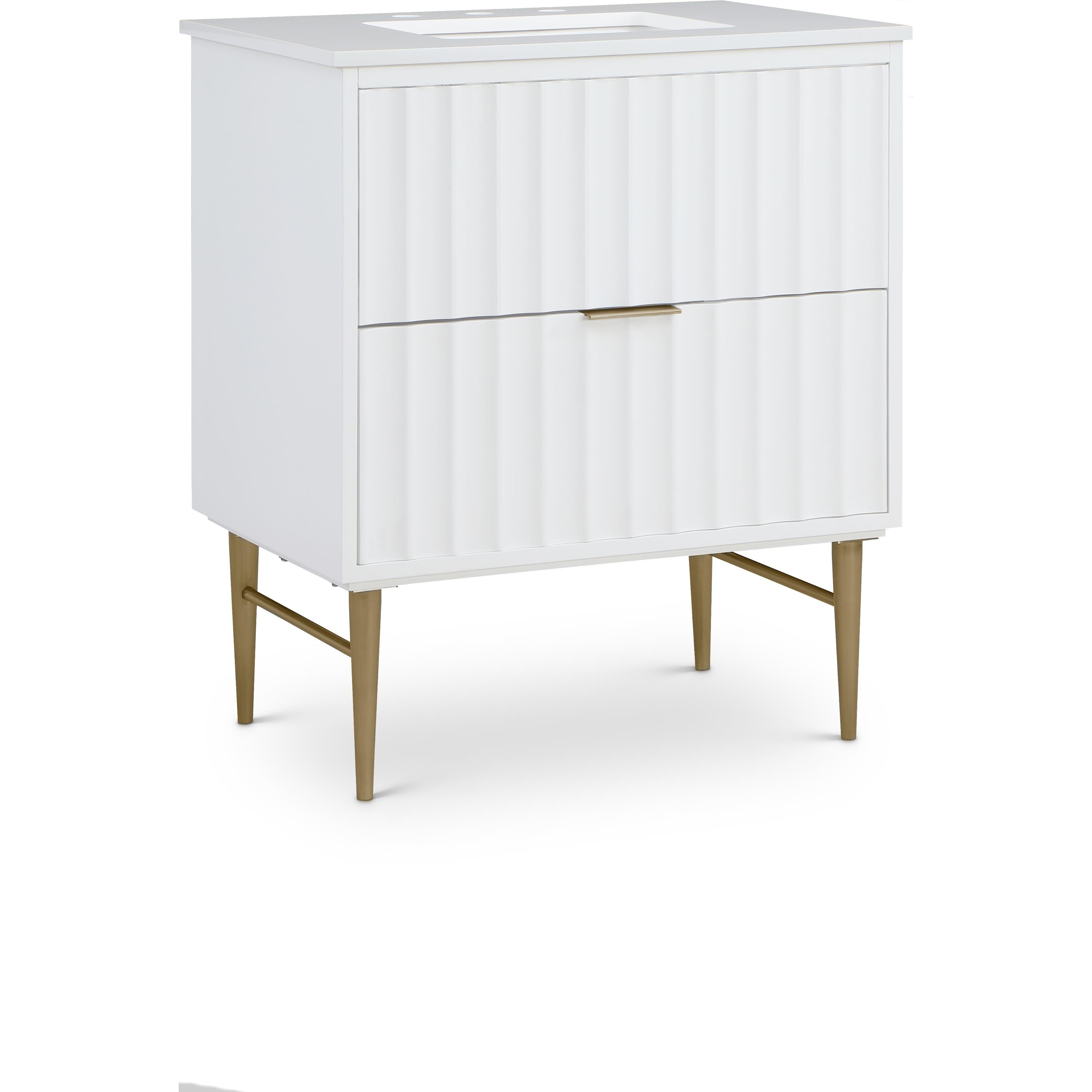Meridian Modernist White Bathroom Vanity