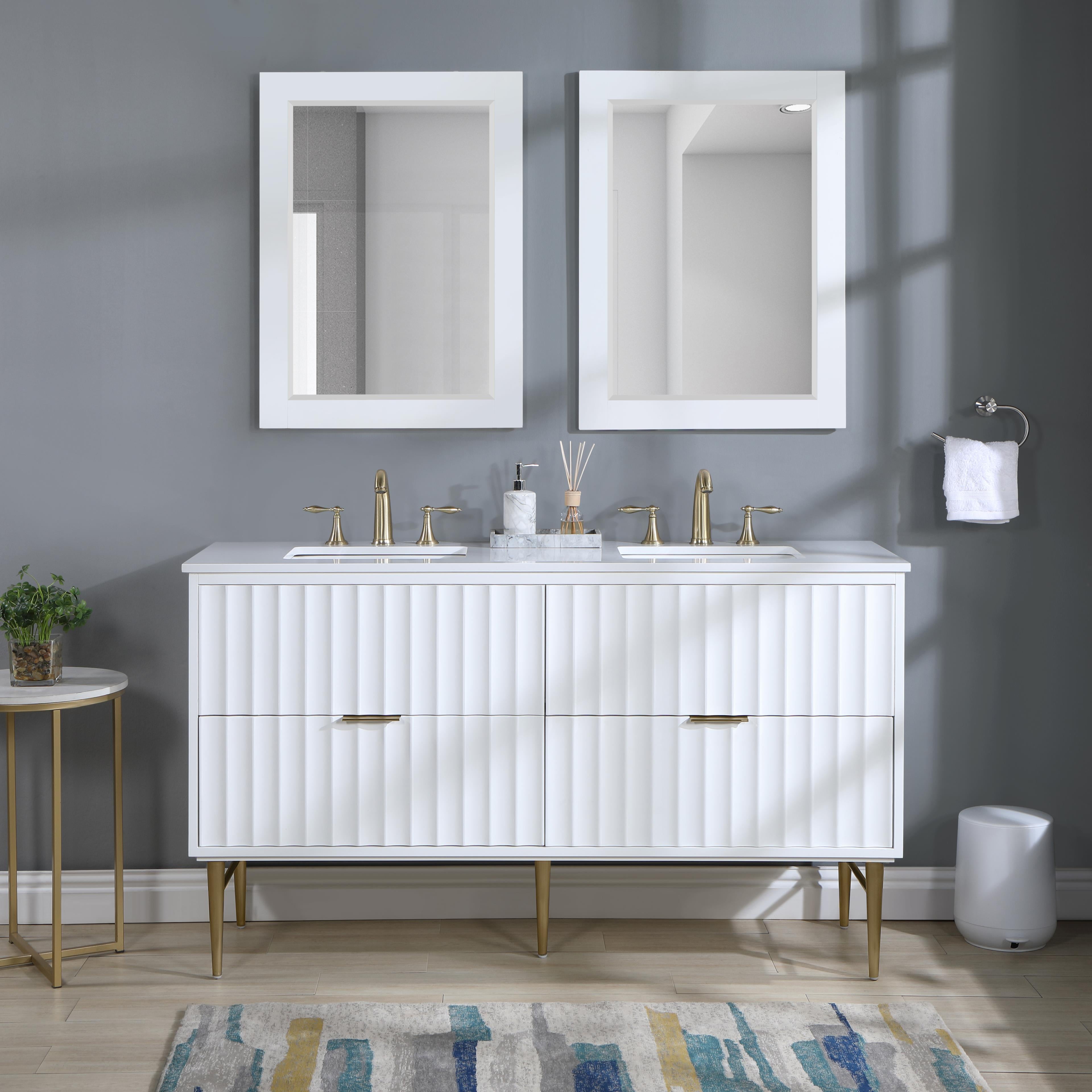 Meridian Modernist White Bathroom Vanity