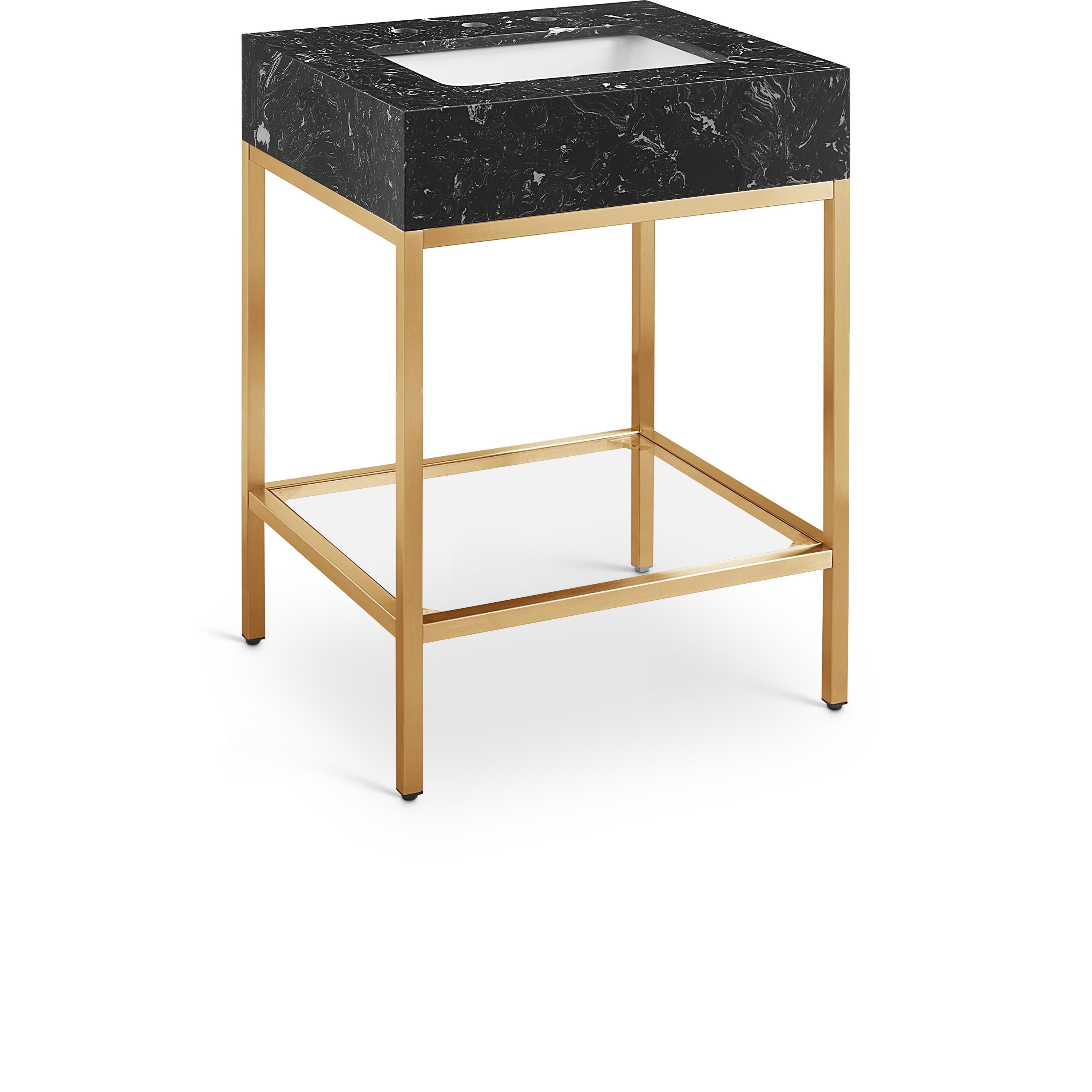 Meridian Marmo Black Engineered Marble Bathroom Vanity