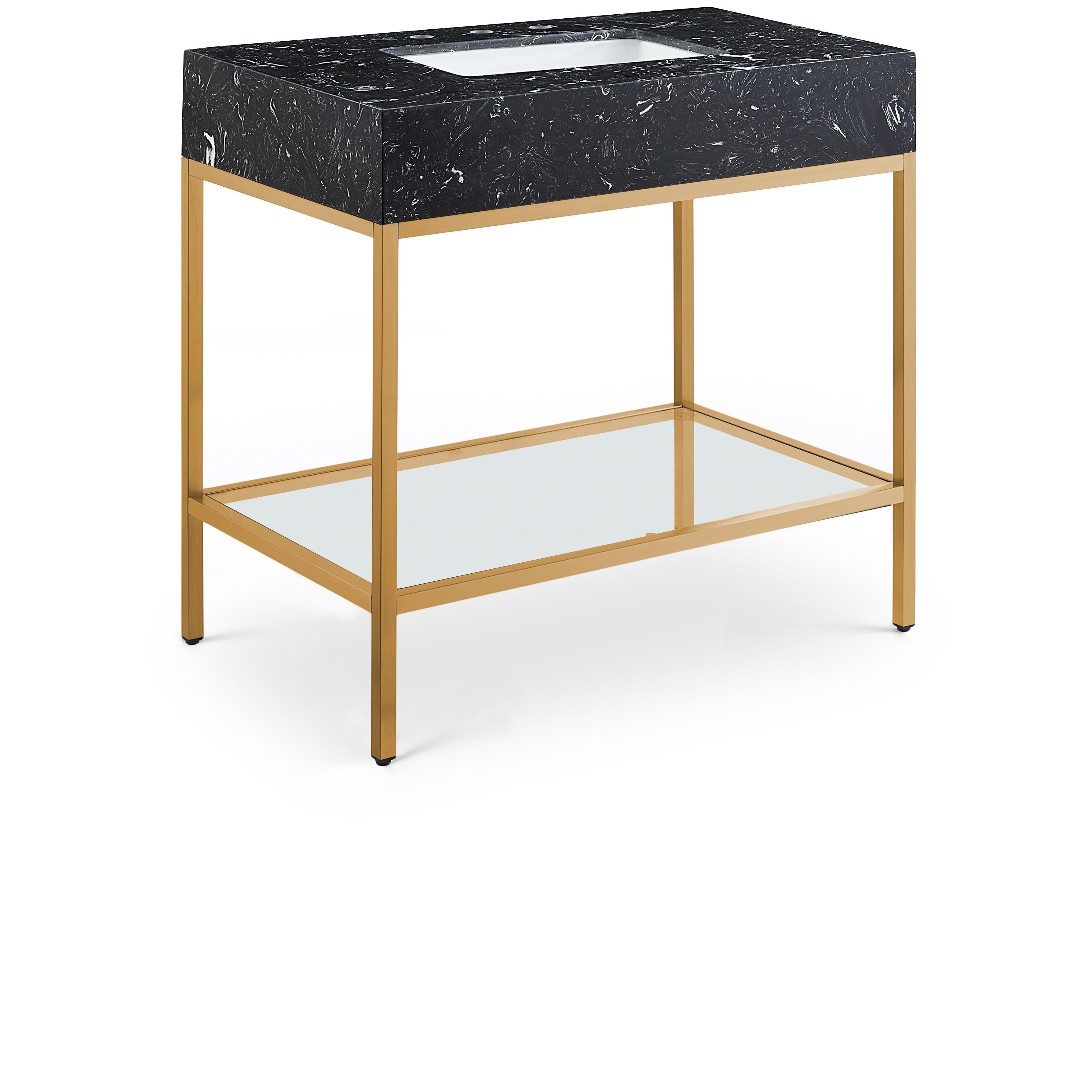 Meridian Marmo Black Engineered Marble Bathroom Vanity