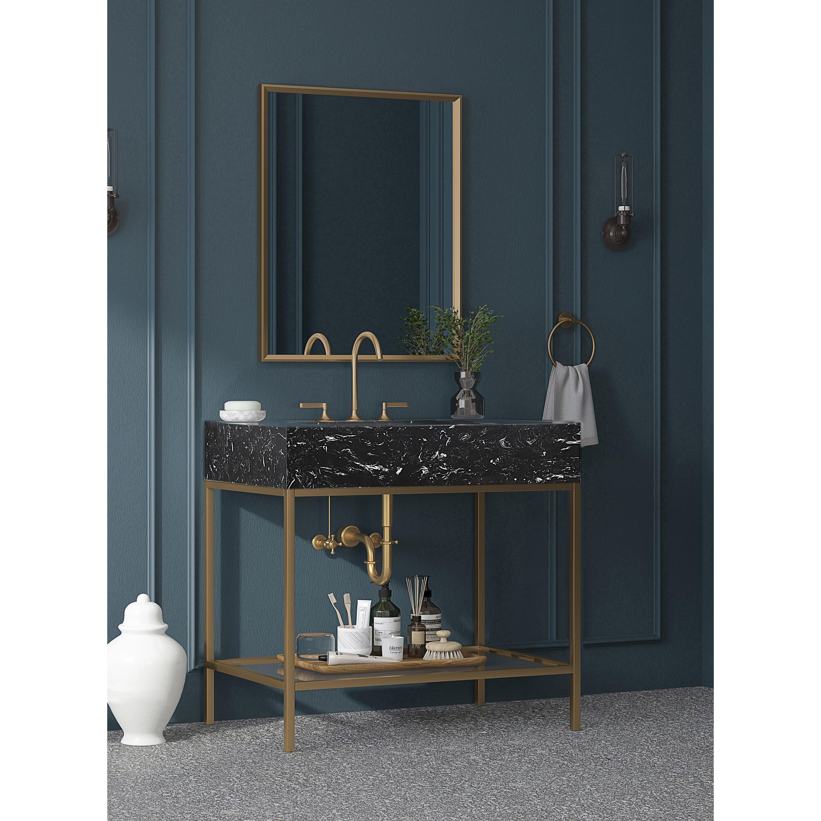 Meridian Marmo Black Engineered Marble Bathroom Vanity