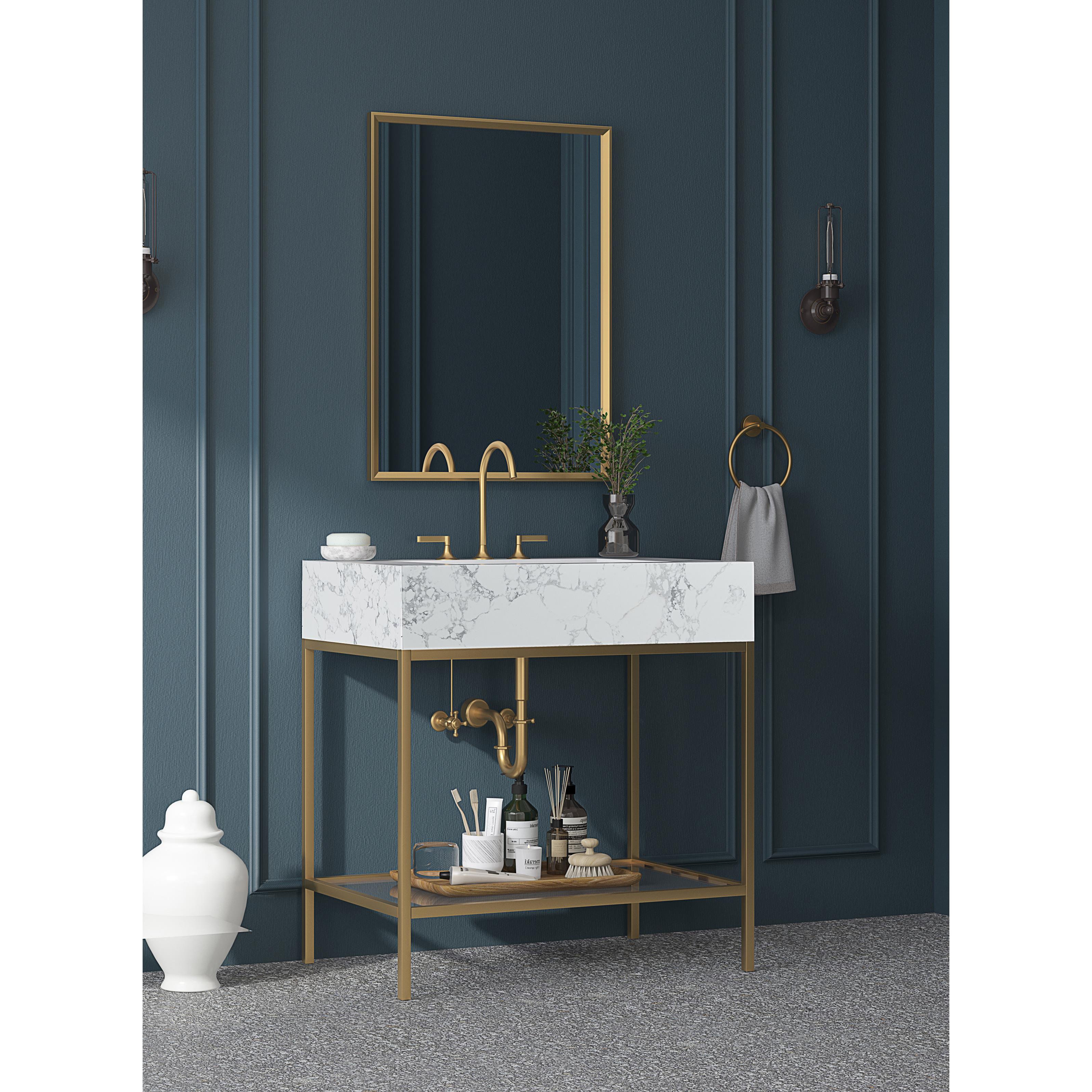 Meridian Marmo White Engineered Marble Bathroom Vanity