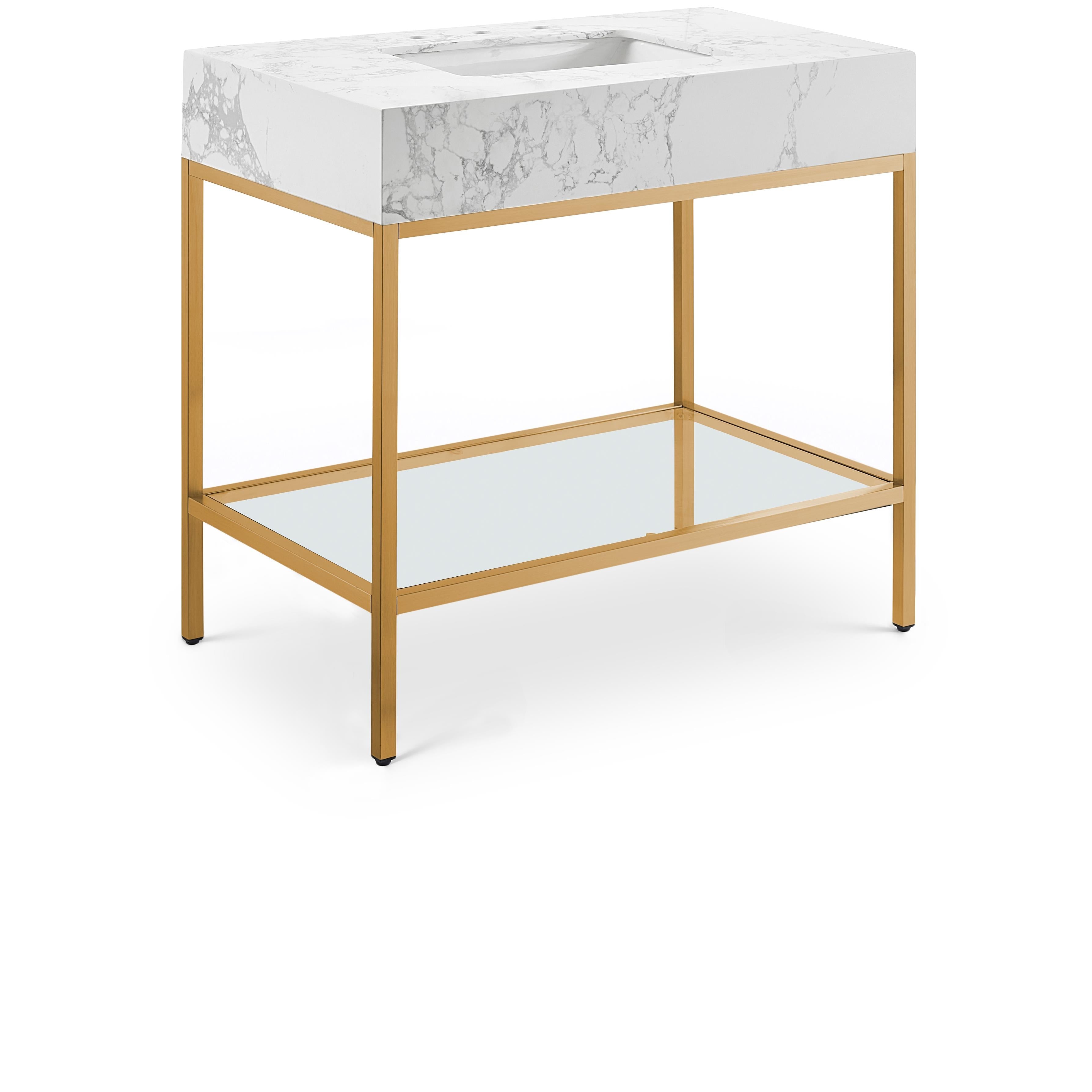 Meridian Marmo White Engineered Marble Bathroom Vanity