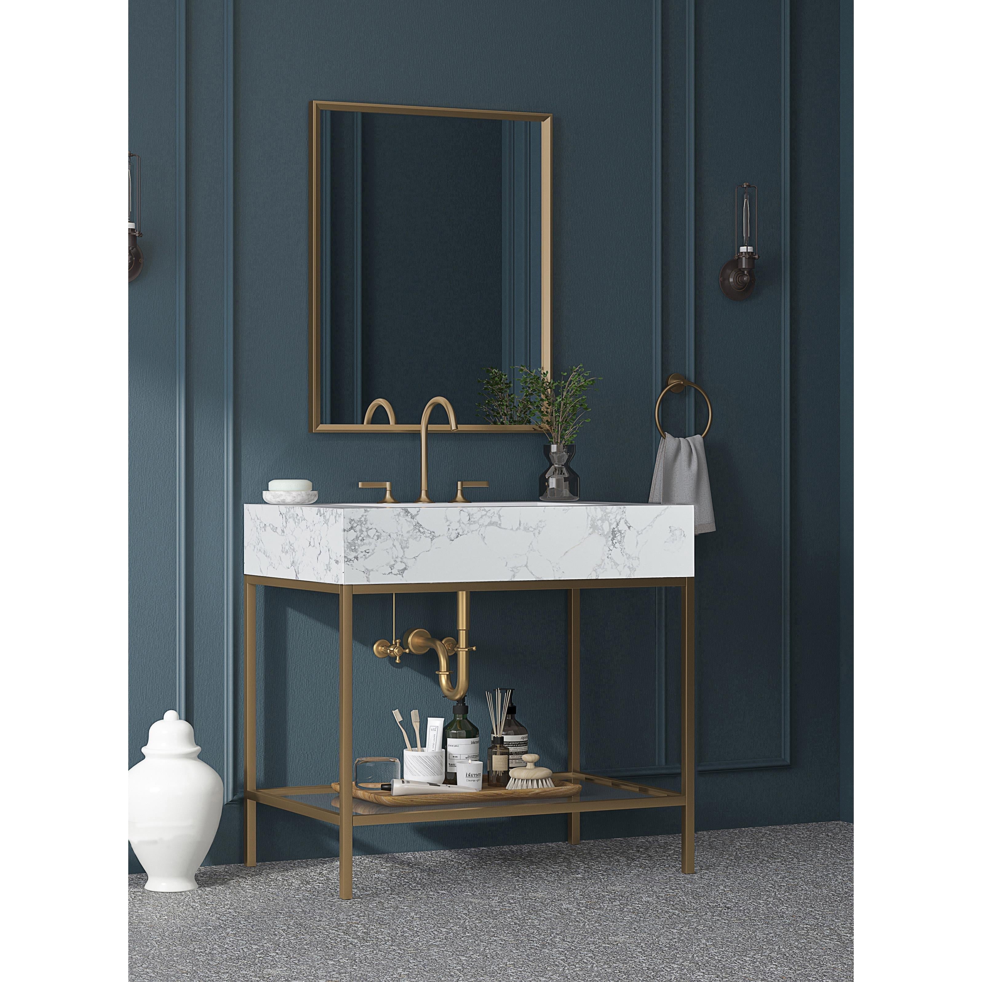 Meridian Marmo White Engineered Marble Bathroom Vanity