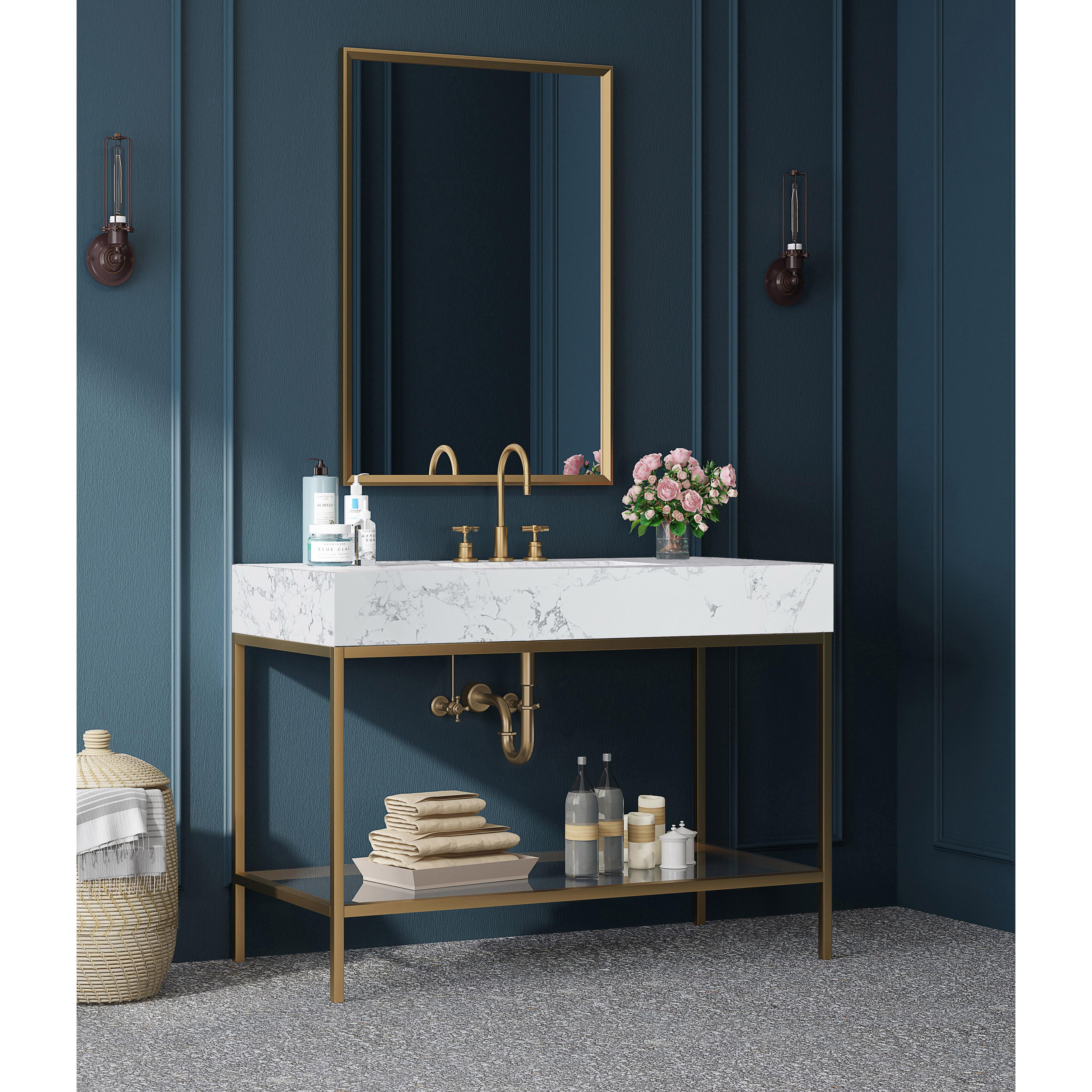 Meridian Marmo White Engineered Marble Bathroom Vanity