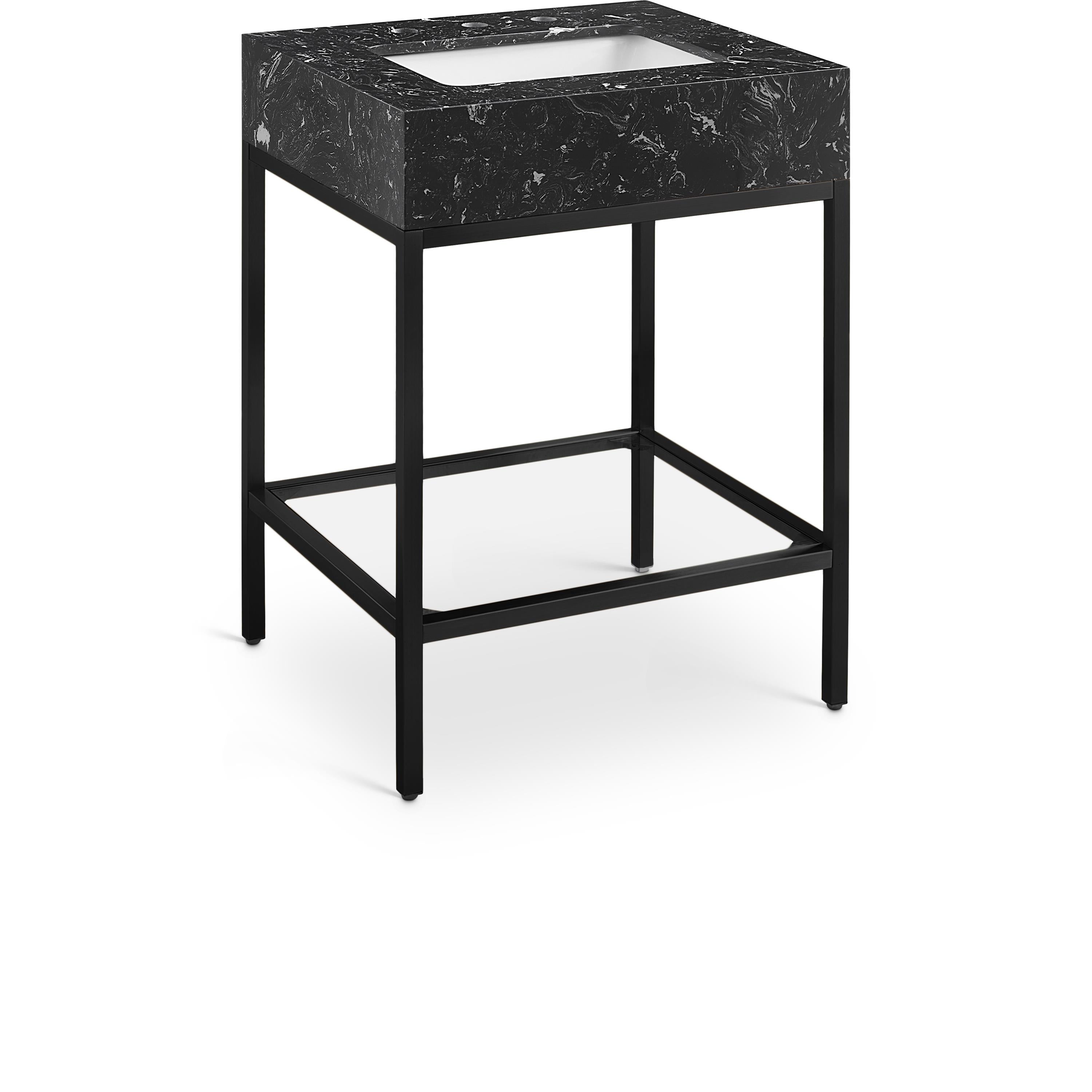 Meridian Marmo Black Engineered Marble Bathroom Vanity