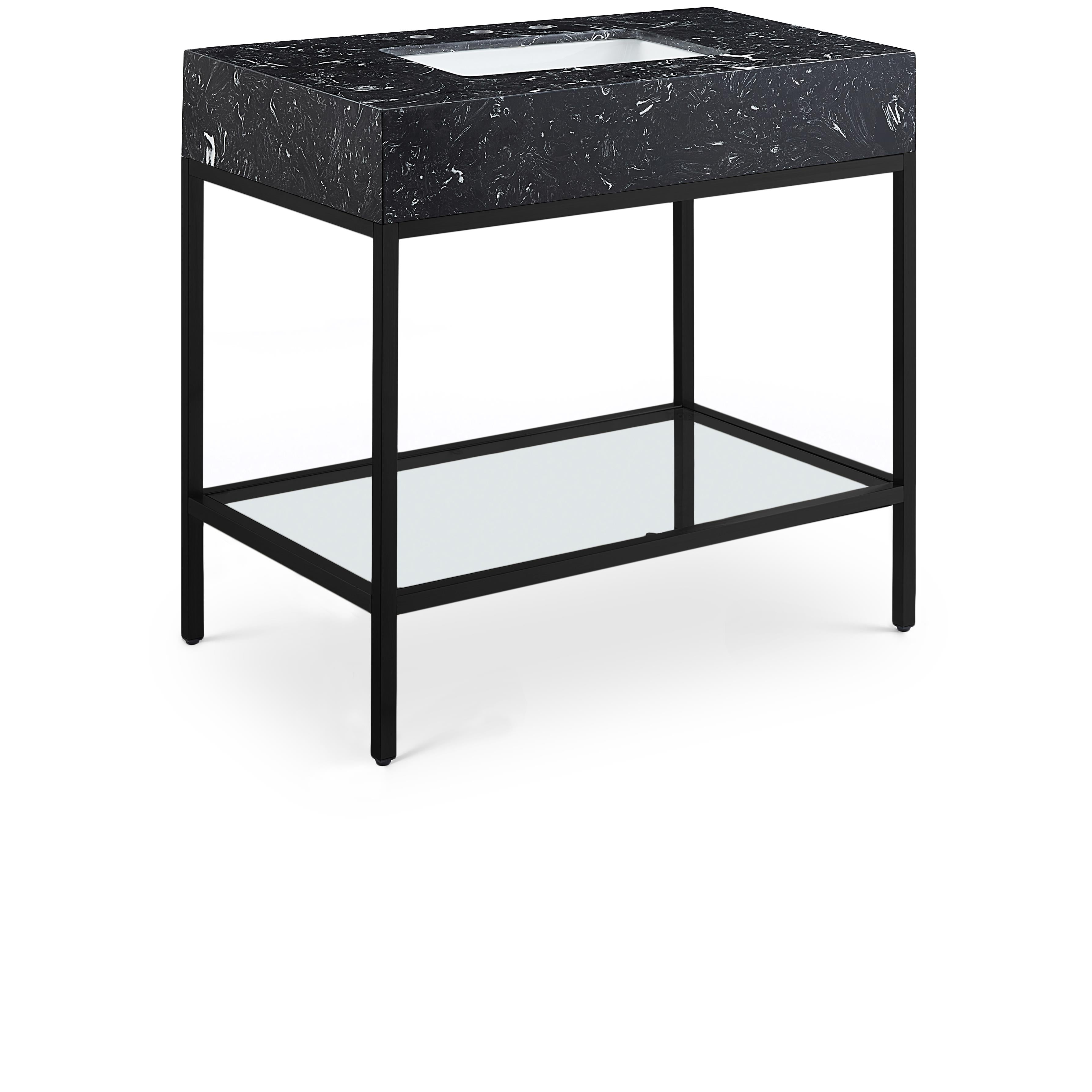 Meridian Marmo Black Engineered Marble Bathroom Vanity