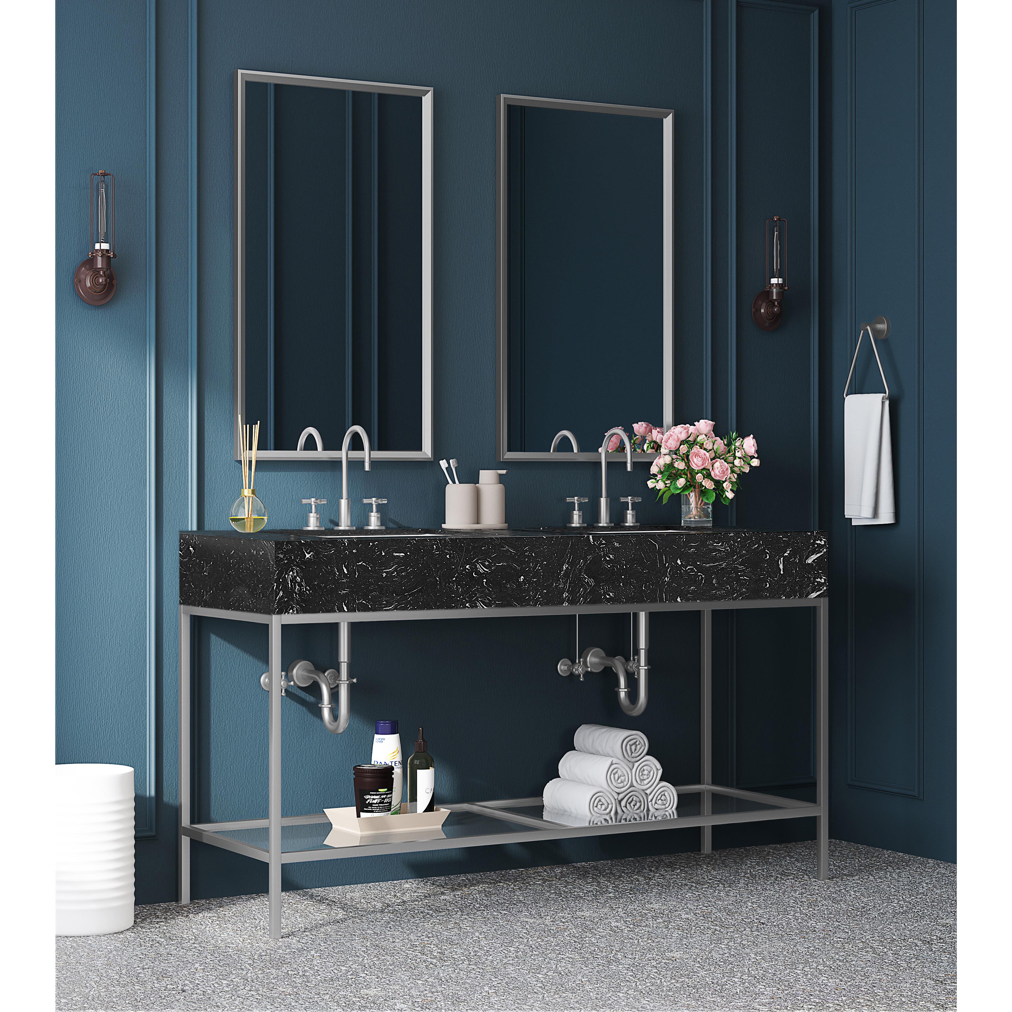 Meridian Marmo Black Engineered Marble Bathroom Vanity