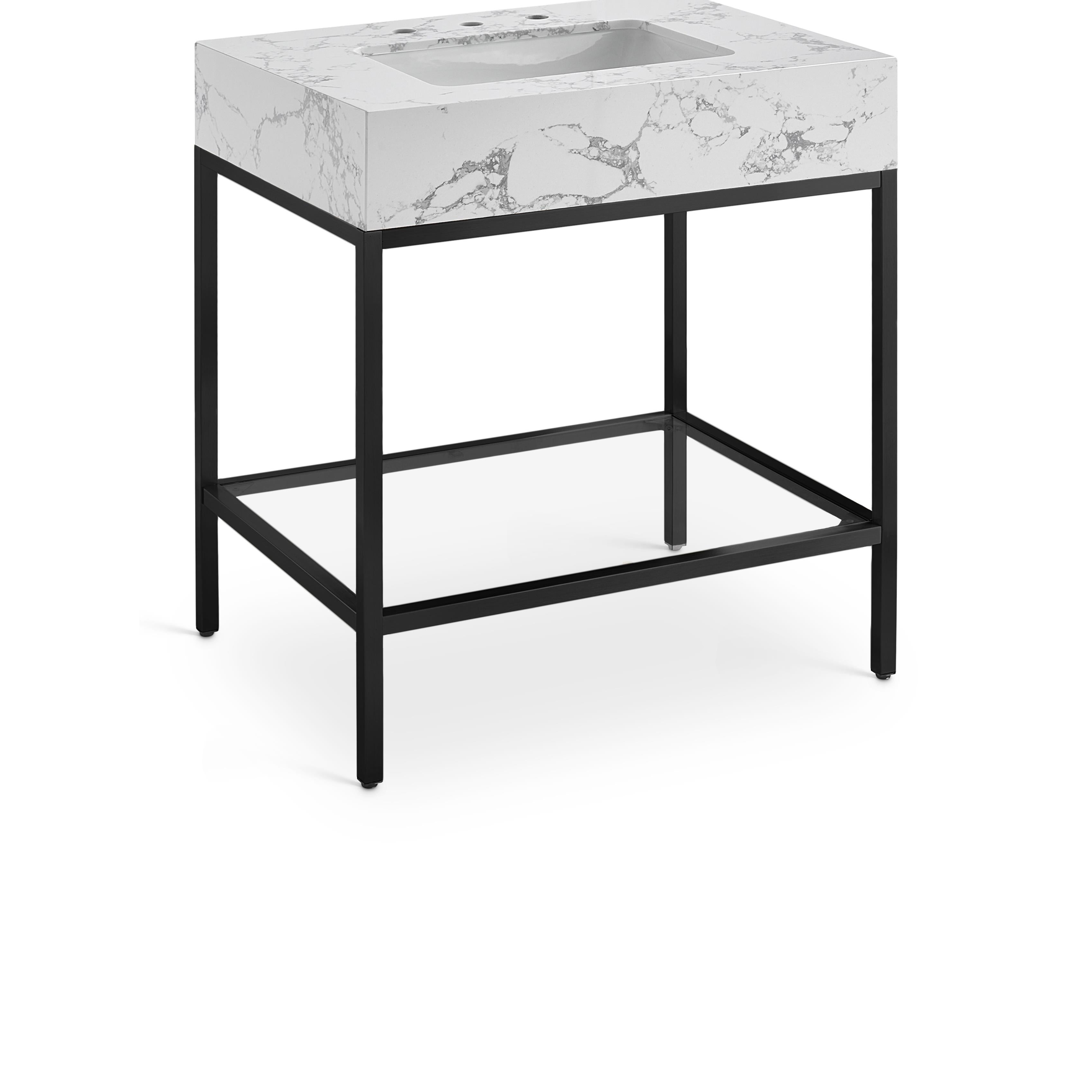 Meridian Marmo Black Engineered Marble Bathroom Vanity