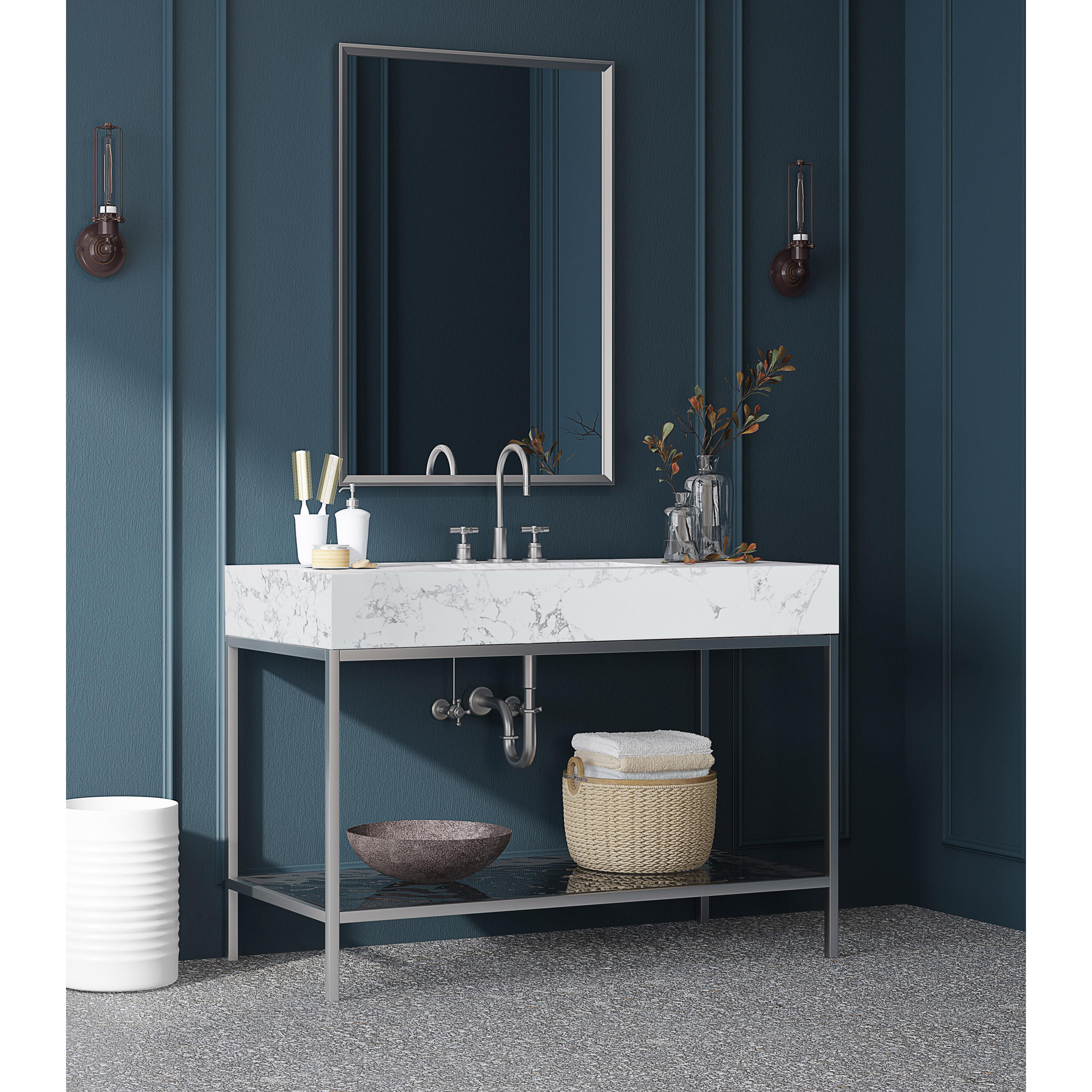 Meridian Marmo White Engineered Marble Bathroom Vanity