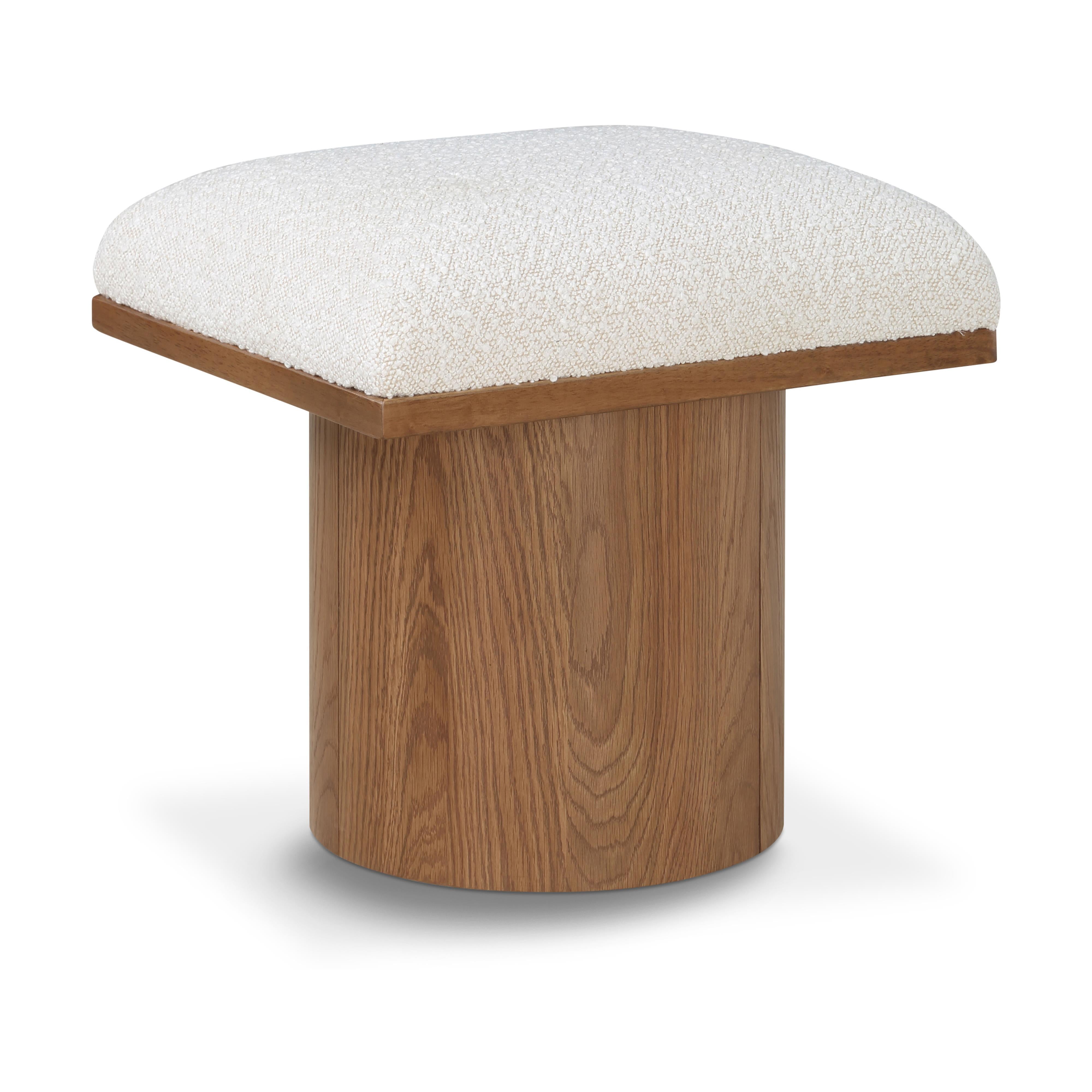 Meridian Pavilion Cream Boucle Fabric Bench/Stool