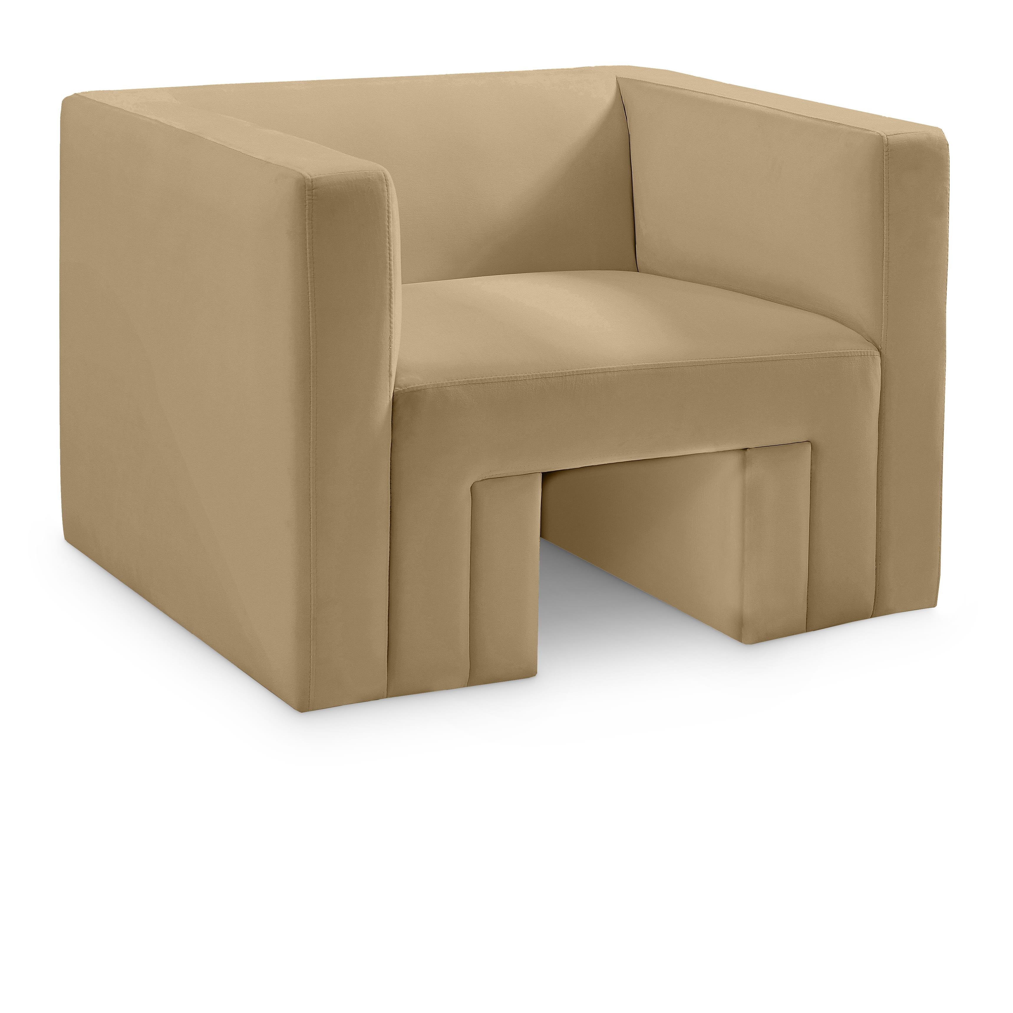 Meridian Henson Camel Velvet Chair