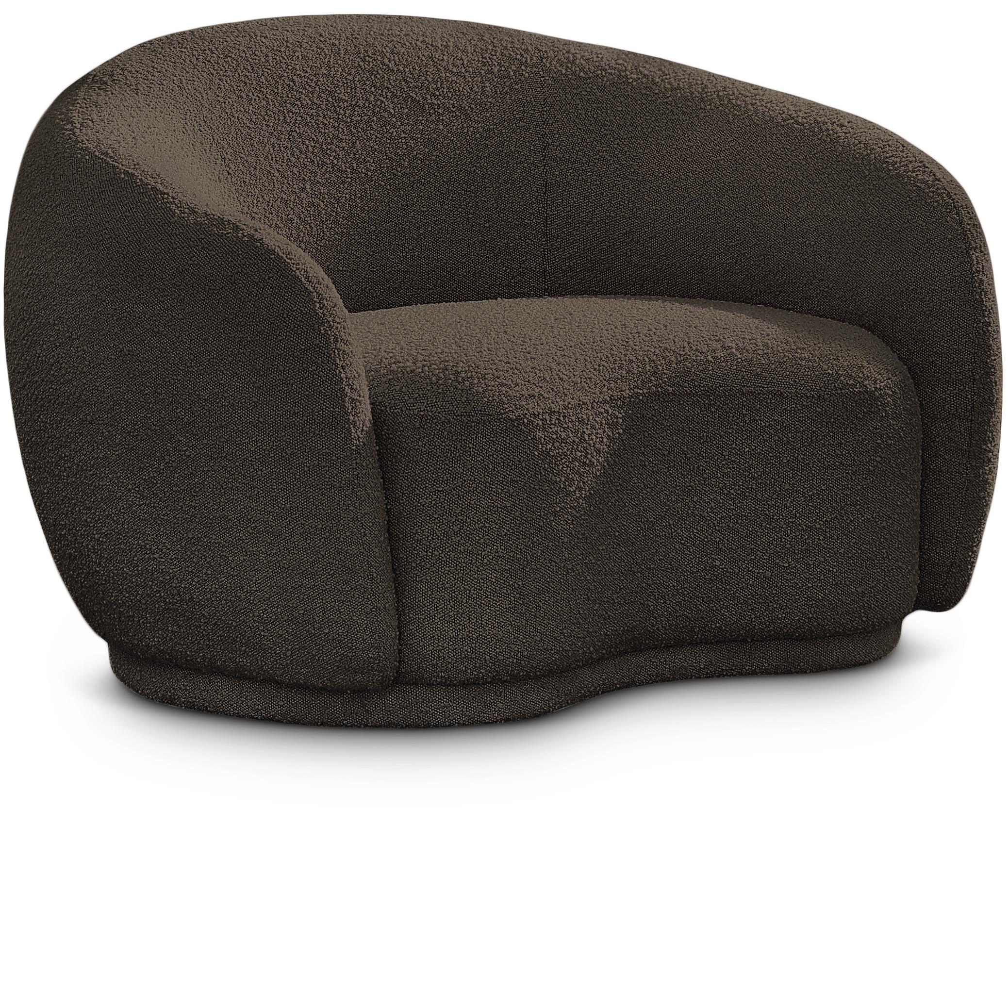 Meridian Hyde Brown Boucle Fabric Chair